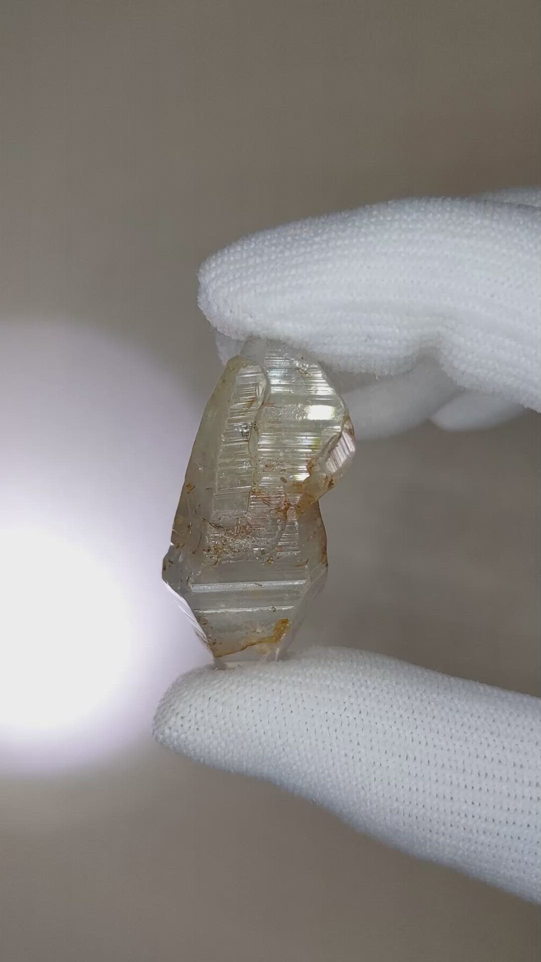 62.37 Ct. White Sapphire Crystal from Ceylon (Sri Lanka) Size Video