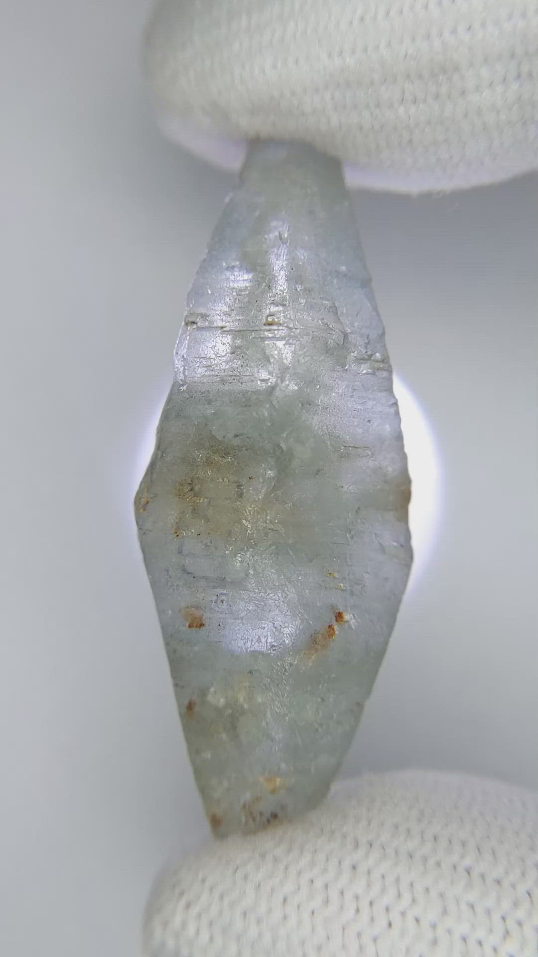 61.99 Ct. Bluish Grey Sapphire Crystal from Ceylon (Sri Lanka) Size Video