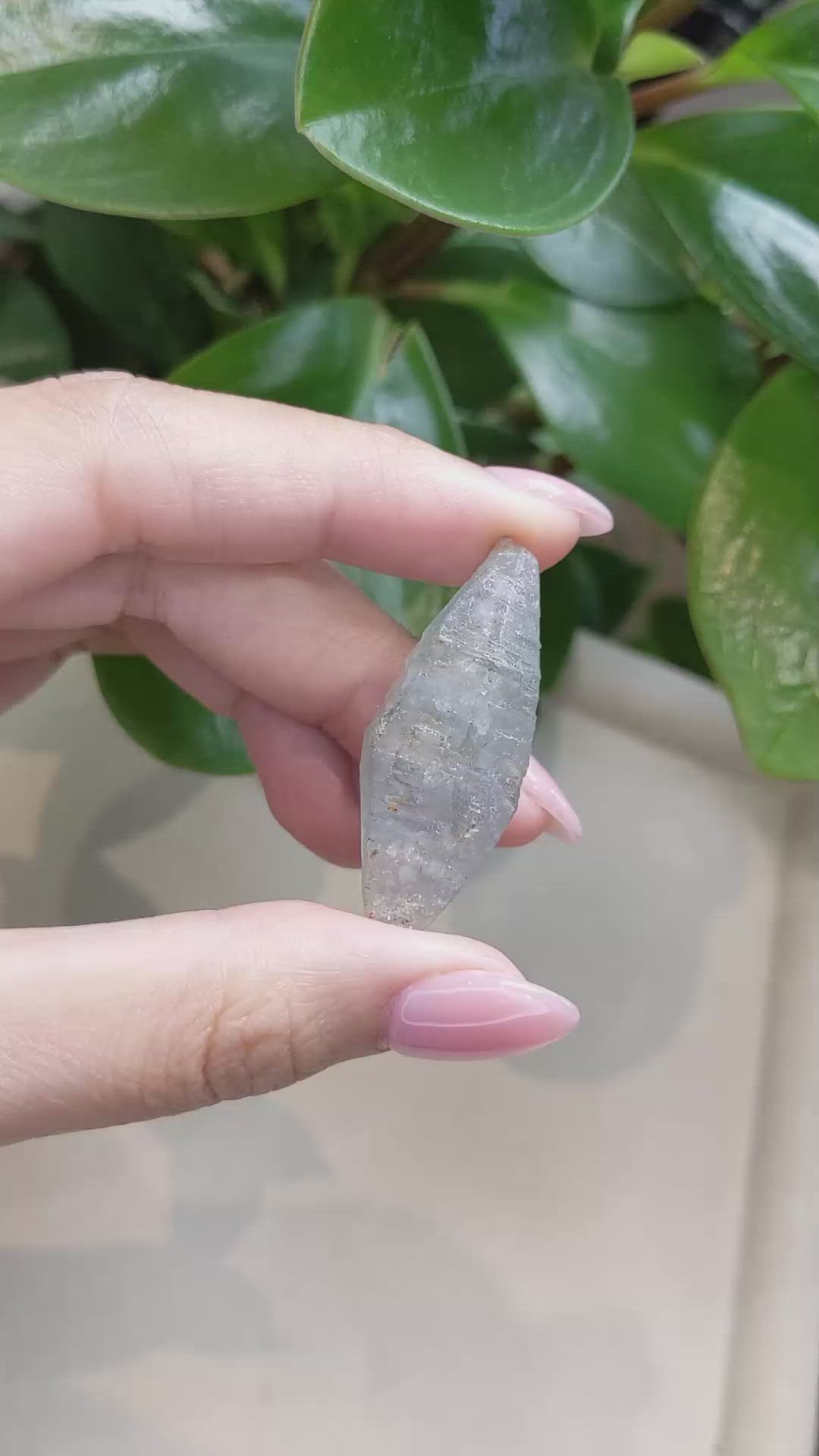 61.99 Ct. Bluish Grey Sapphire Crystal from Ceylon (Sri Lanka) Size Video