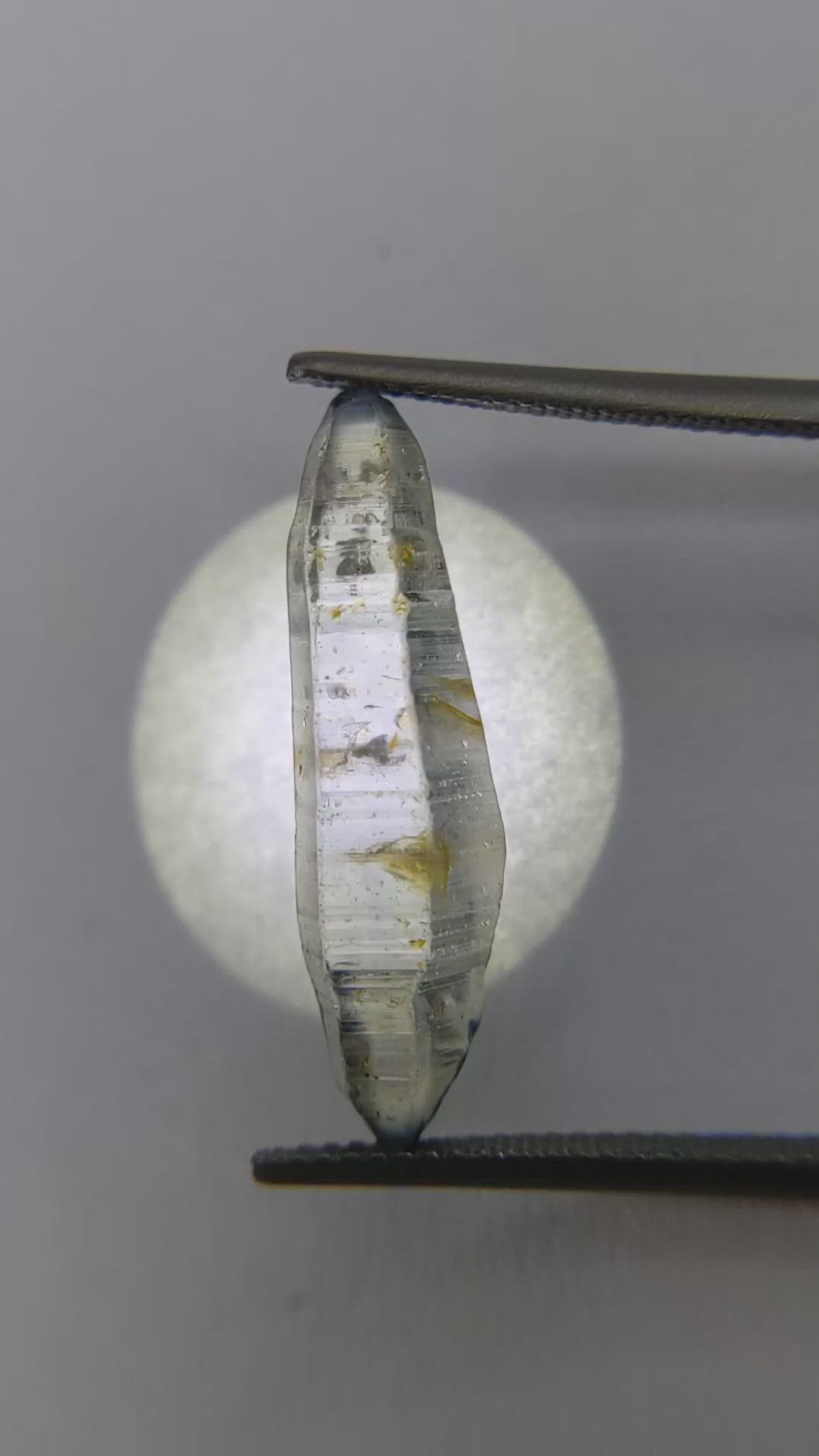 8.48 Ct. Bluish Grey Sapphire Crystal from Ceylon (Sri Lanka) Size Video