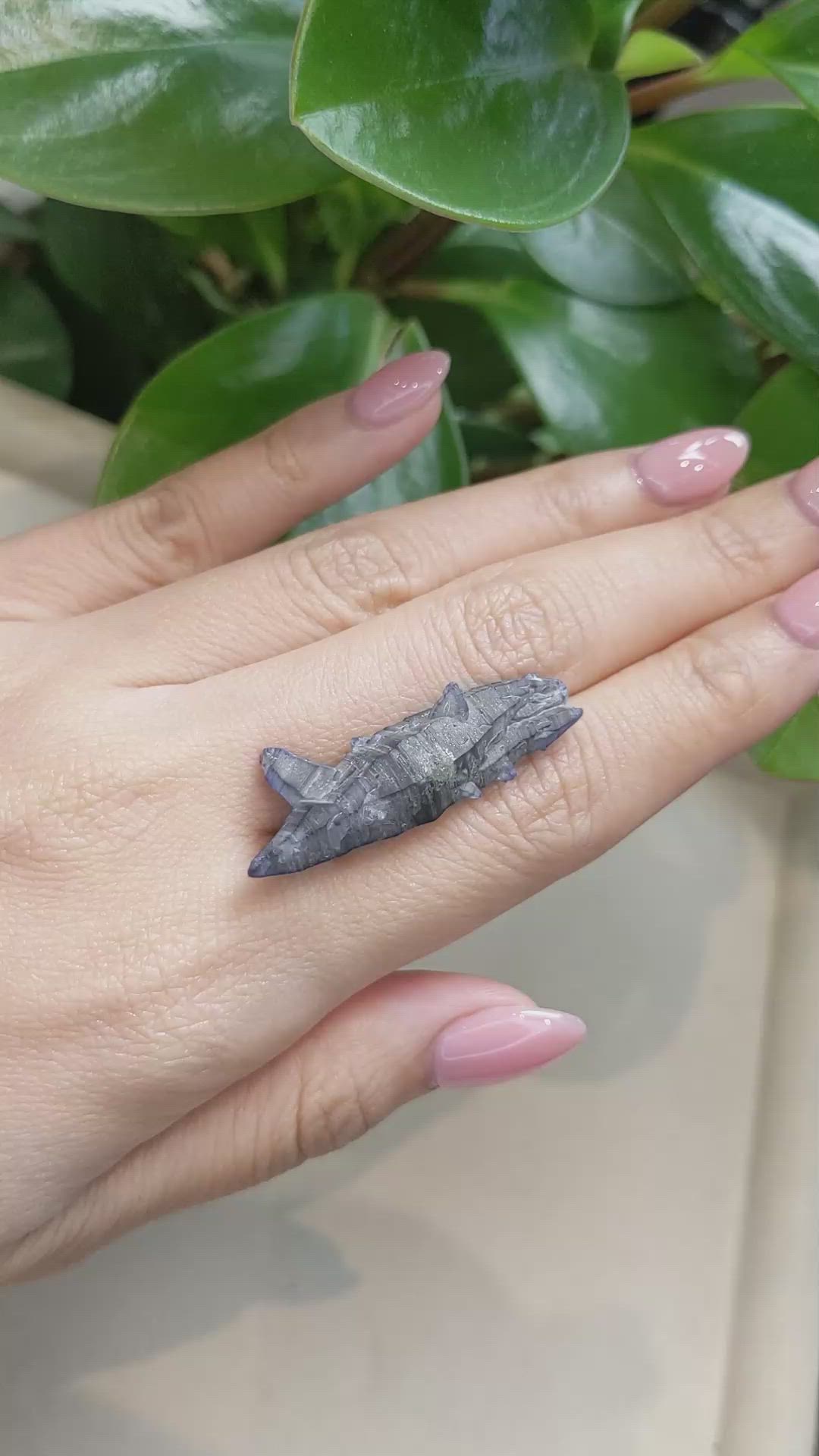 38.09 Ct. Blue Sapphire Crystal from Ceylon (Sri Lanka) Size Video