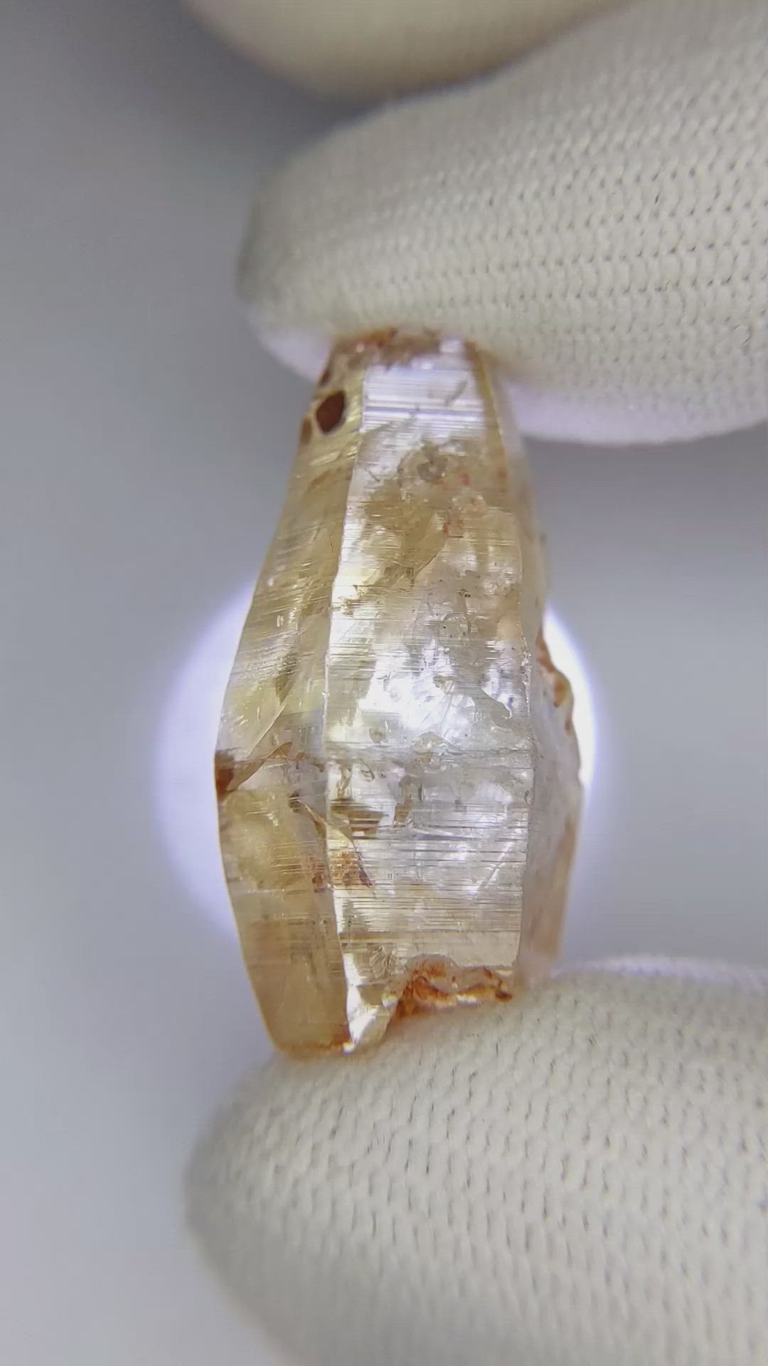 57.31 Ct. Yellow Sapphire Crystal from Ceylon (Sri Lanka) Size Video