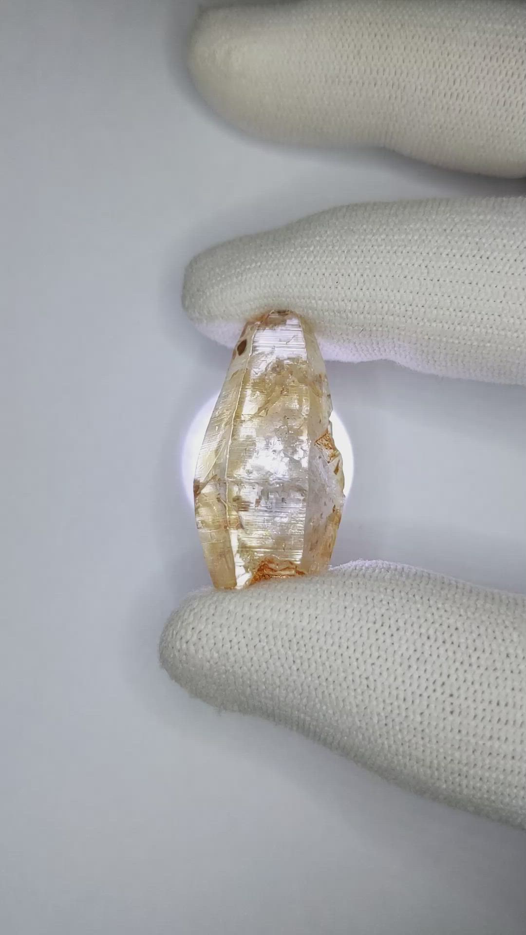 57.31 Ct. Yellow Sapphire Crystal from Ceylon (Sri Lanka) Size Video