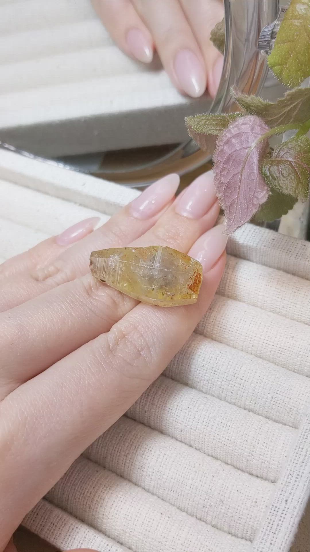 57.31 Ct. Yellow Sapphire Crystal from Ceylon (Sri Lanka) Size Video