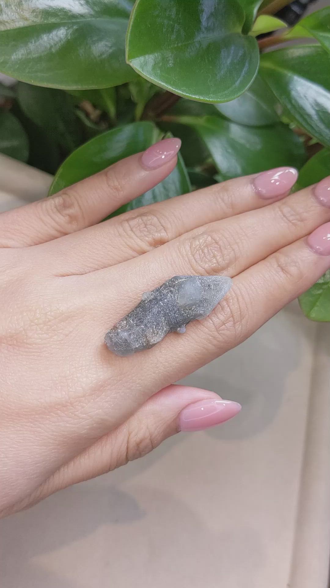 44.19 Ct. Greyish Blue Sapphire Crystal from Ceylon (Sri Lanka) Size Video