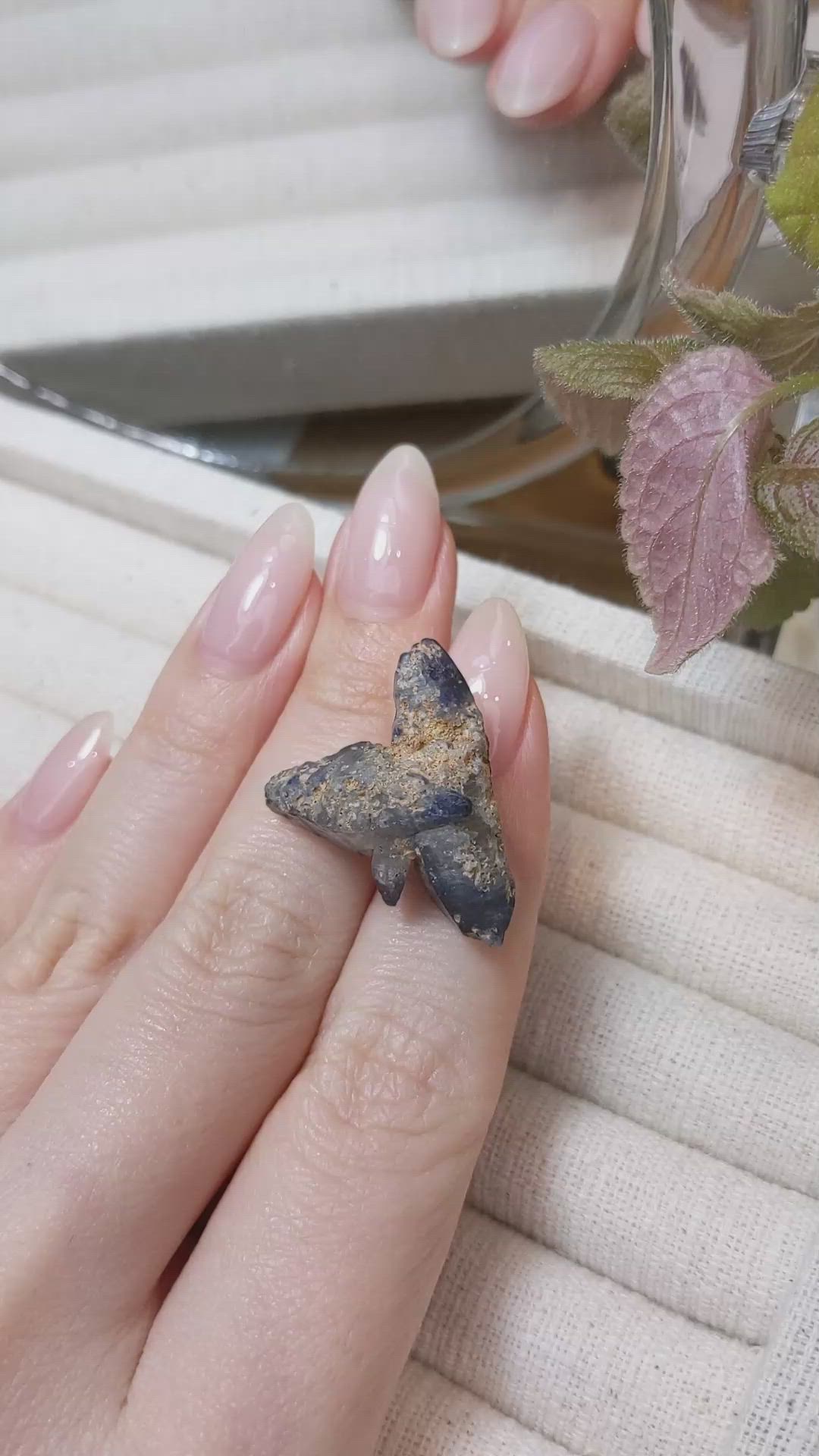 39.74 Ct. Blue Rough Sapphire Crystal from Ceylon (Sri Lanka) Size Video