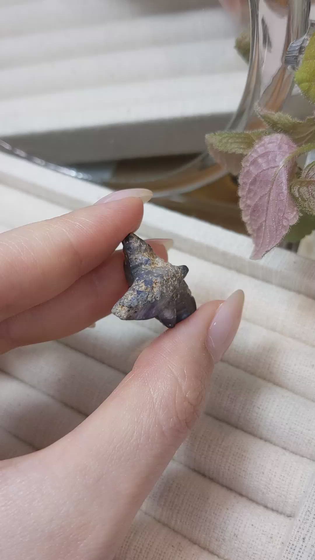 39.74 Ct. Blue Rough Sapphire Crystal from Ceylon (Sri Lanka) Size Video