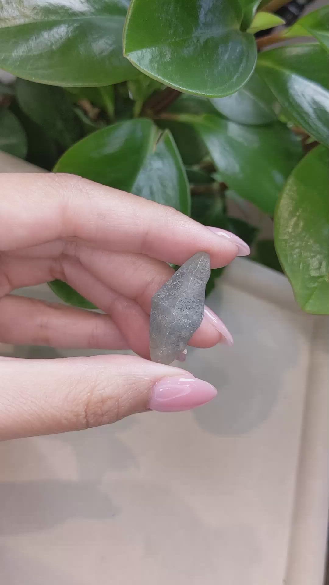 35.40 Ct. Bluish Grey Rough Sapphire Crystal from Ceylon (Sri Lanka) Size Video