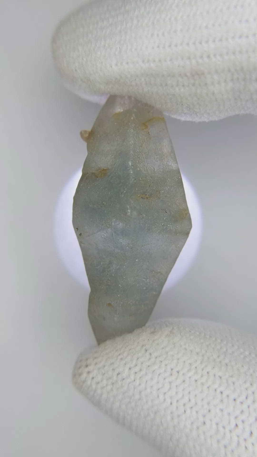 35.40 Ct. Bluish Grey Rough Sapphire Crystal from Ceylon (Sri Lanka) Size Video