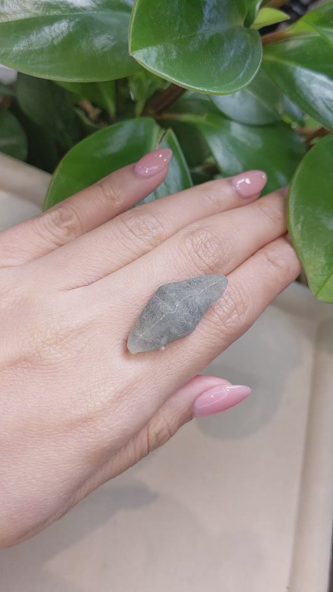 35.40 Ct. Bluish Grey Rough Sapphire Crystal from Ceylon (Sri Lanka) Size Video