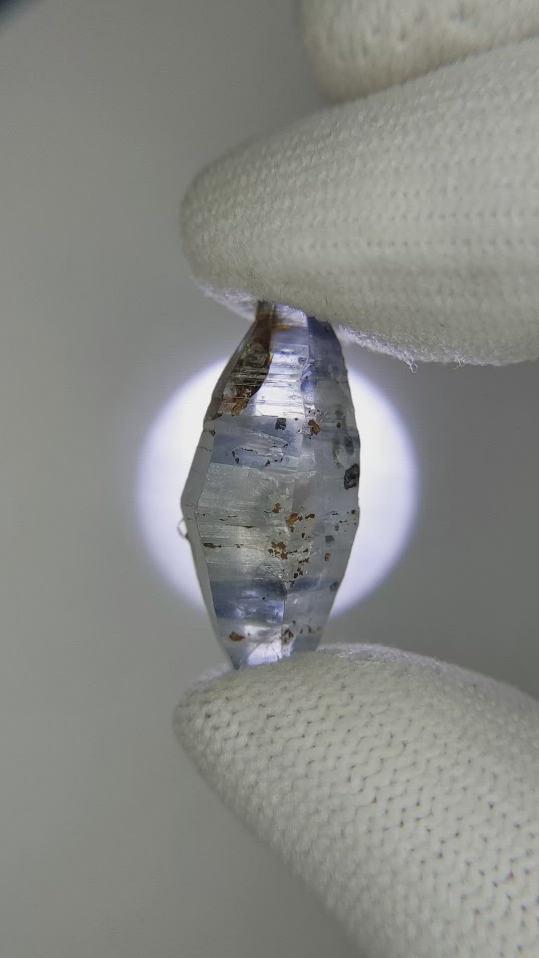16.45 Ct. Greyish Blue Sapphire Crystal from Ceylon (Sri Lanka) Size Video