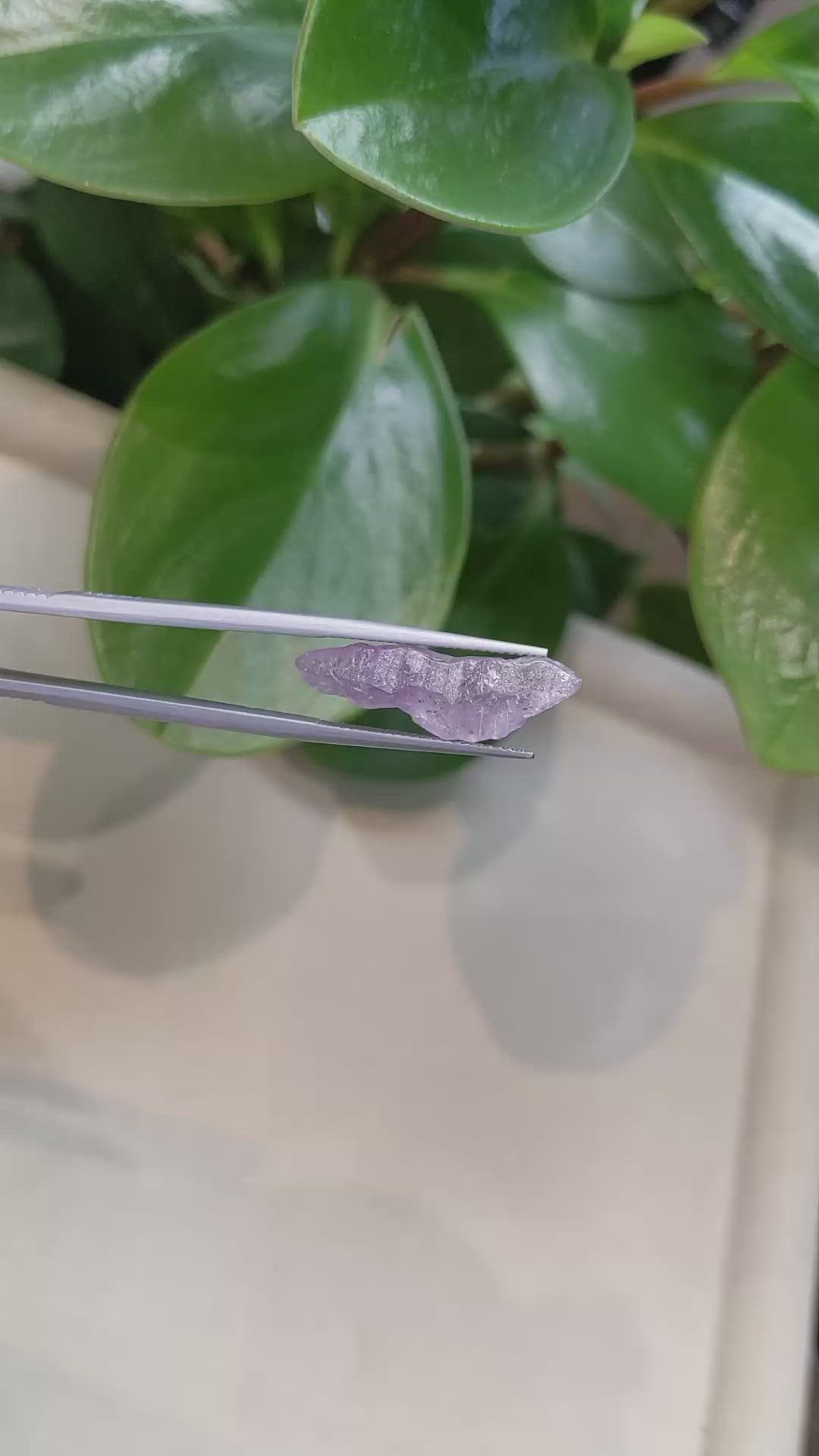 9.89 Ct. Purplish Pink Sapphire Crystal from Ceylon (Sri Lanka) Size Video