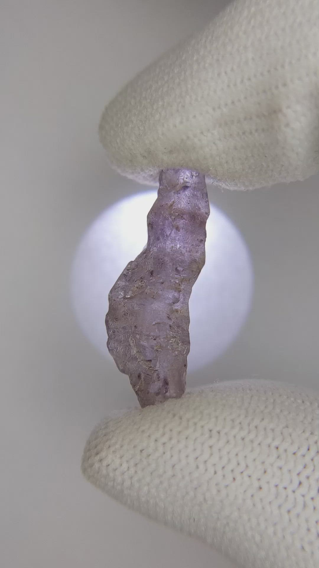 9.89 Ct. Purplish Pink Sapphire Crystal from Ceylon (Sri Lanka) Size Video