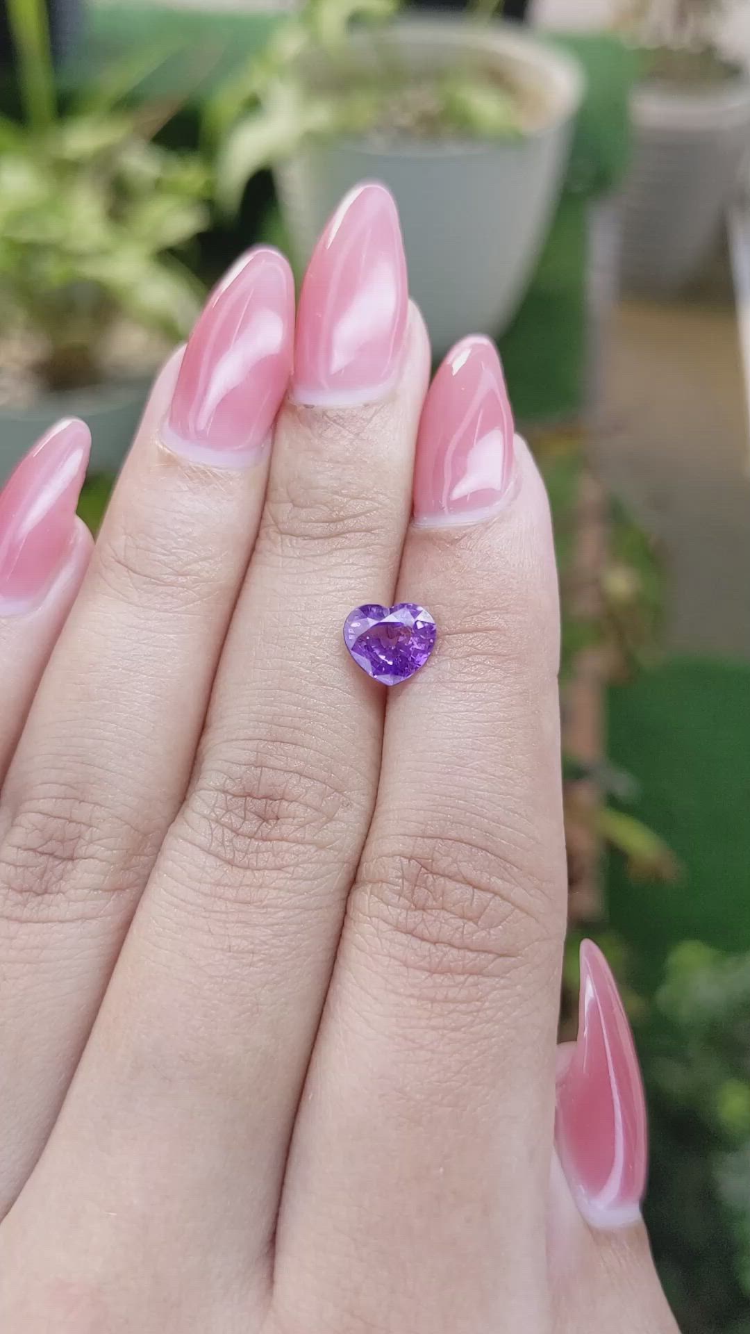 1.54 Ct. Pinkish Purple Sapphire from Ceylon (Sri Lanka) Size Video