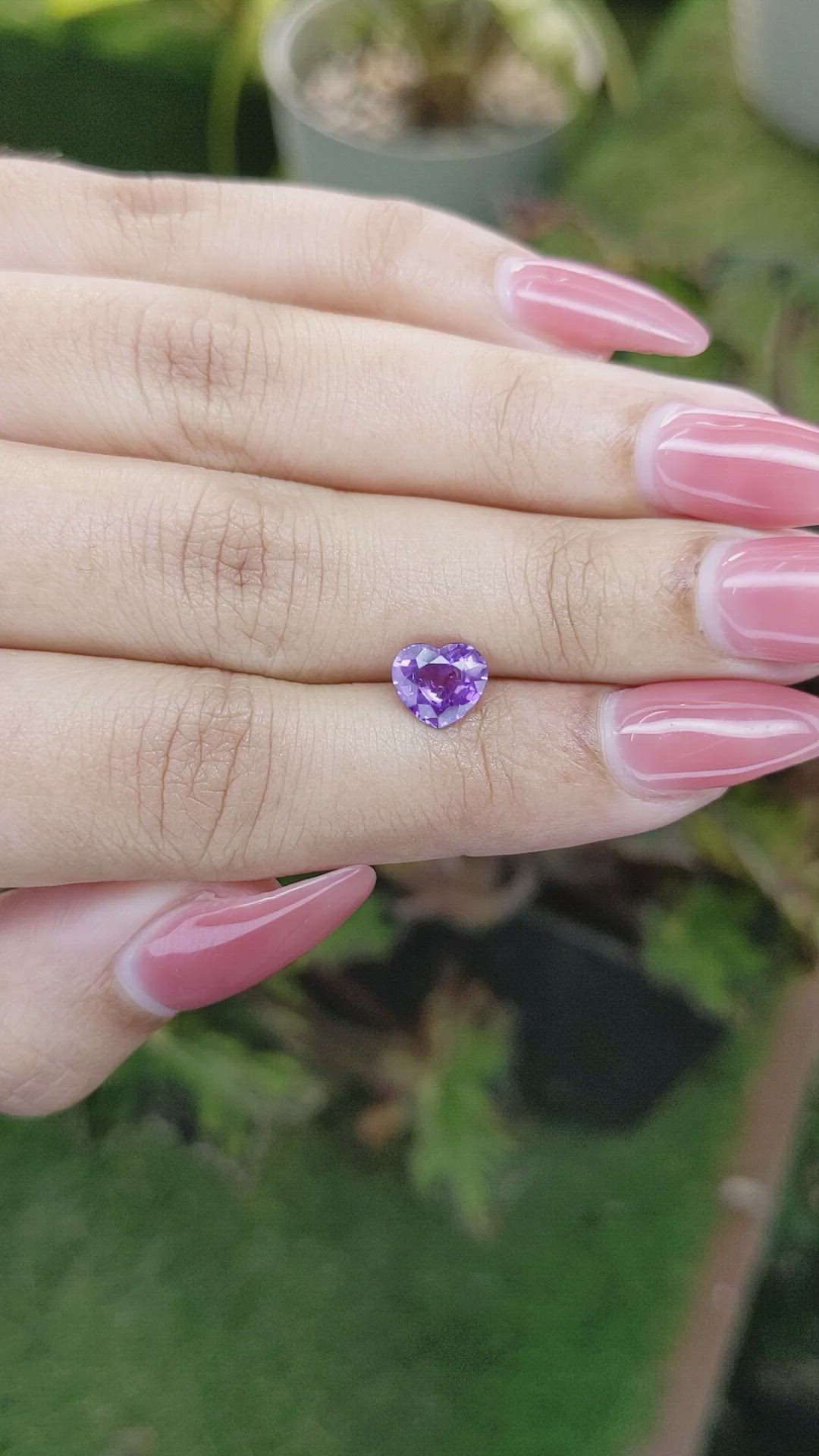 1.54 Ct. Pinkish Purple Sapphire from Ceylon (Sri Lanka) Size Video