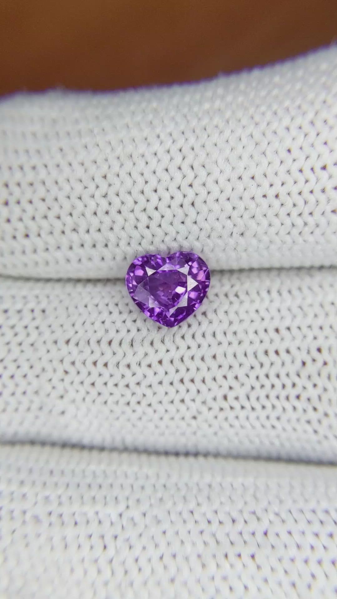 1.54 Ct. Pinkish Purple Sapphire from Ceylon (Sri Lanka) Size Video