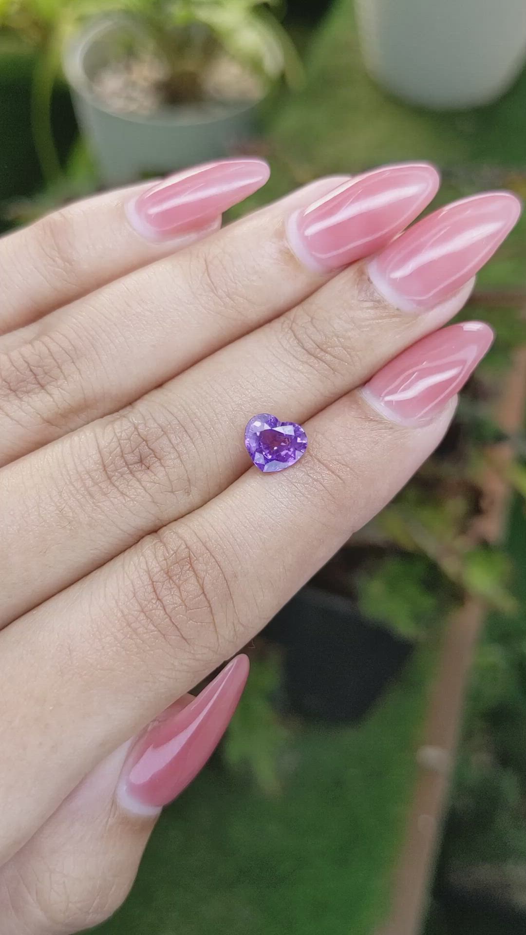 1.54 Ct. Pinkish Purple Sapphire from Ceylon (Sri Lanka) Size Video