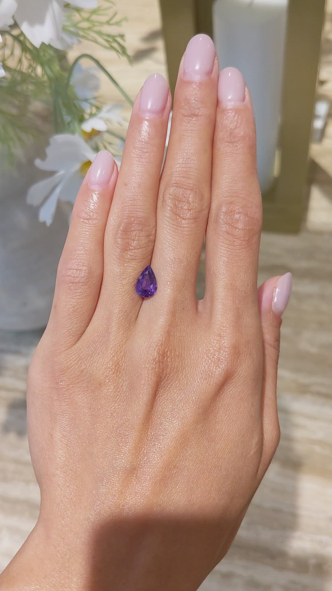 2.01 Ct. Purple Sapphire from Ceylon (Sri Lanka) Size Video
