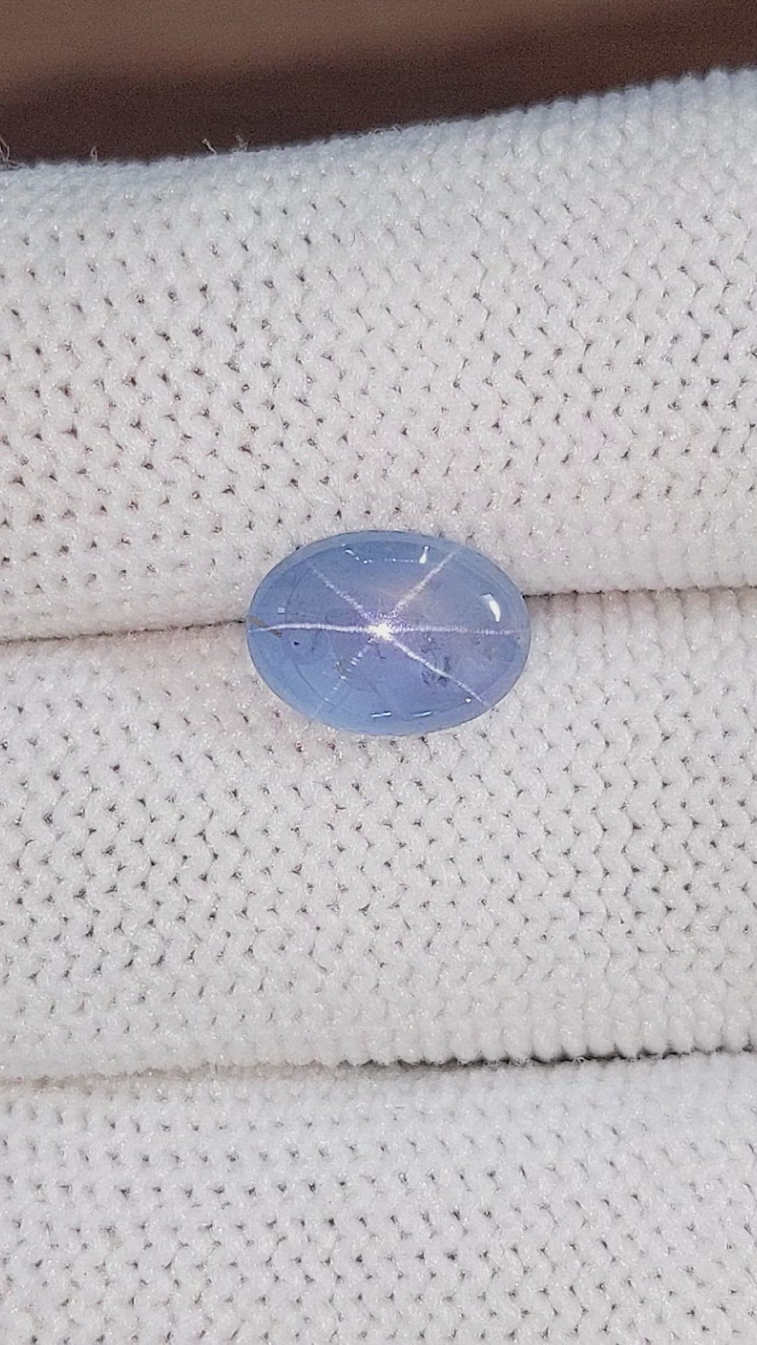 3.76 Ct. Blue Star Sapphire from Ceylon (Sri Lanka) Size Video