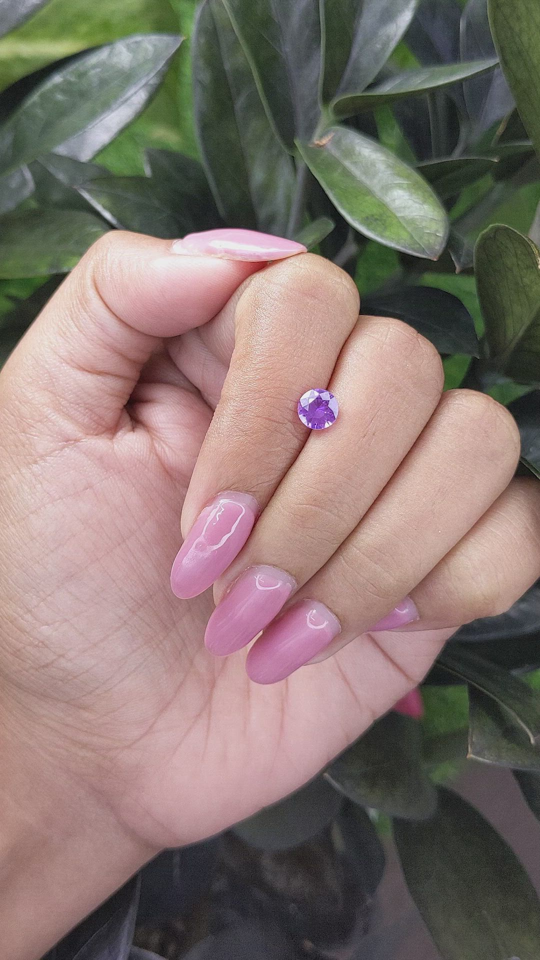 0.84 Ct. Purple Sapphire from Ceylon (Sri Lanka) Size Video