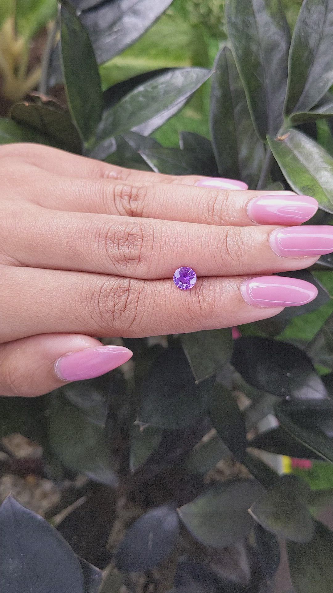 0.84 Ct. Purple Sapphire from Ceylon (Sri Lanka) Size Video