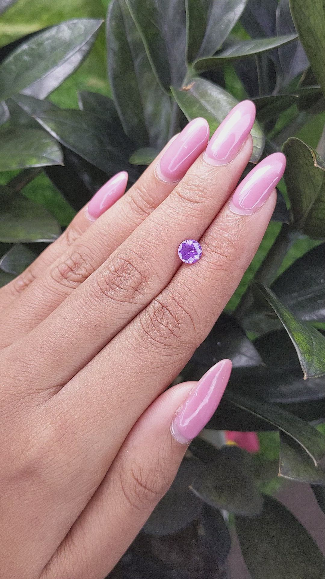 0.84 Ct. Purple Sapphire from Ceylon (Sri Lanka) Size Video