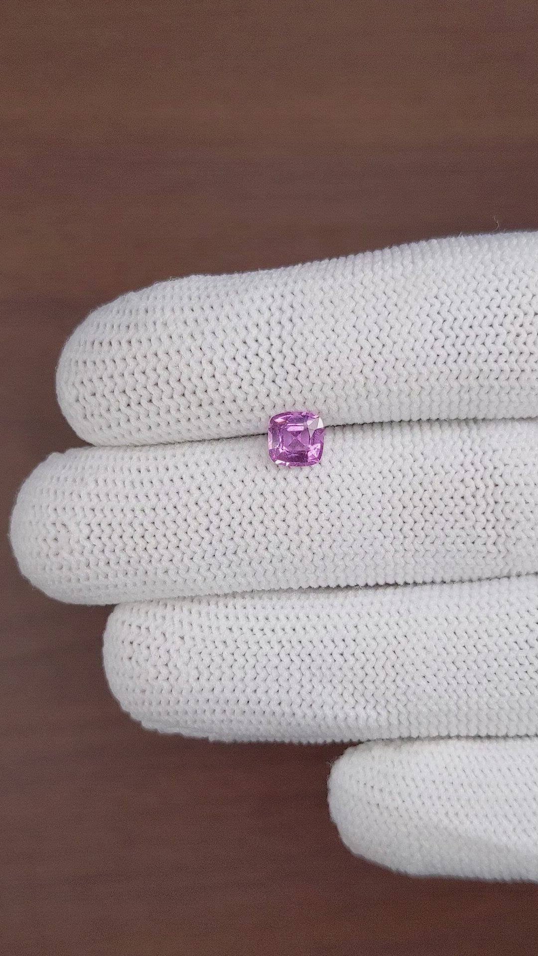0.98 Ct. Pinkish Purple Sapphire from Ceylon (Sri Lanka) Size Video