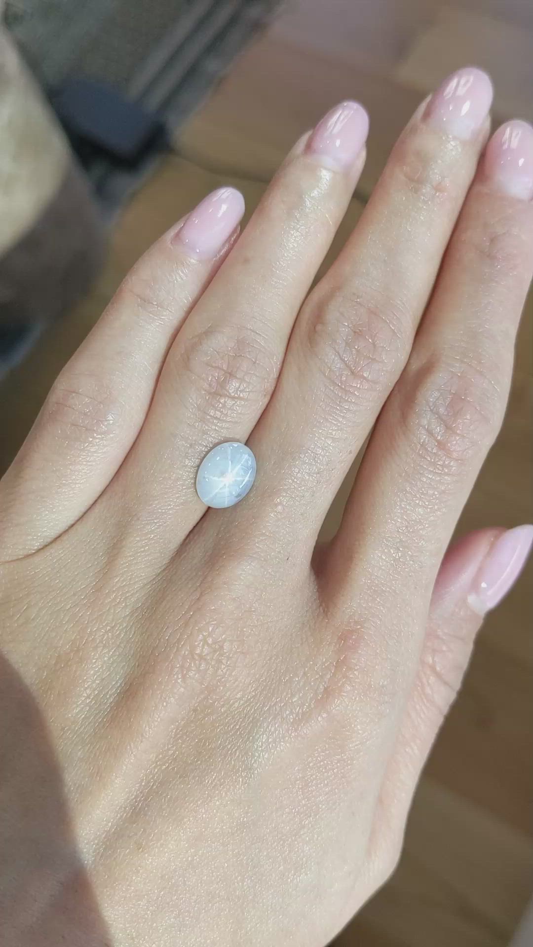 3.19 Ct. Grey Star Sapphire from Ceylon (Sri Lanka) Size Video