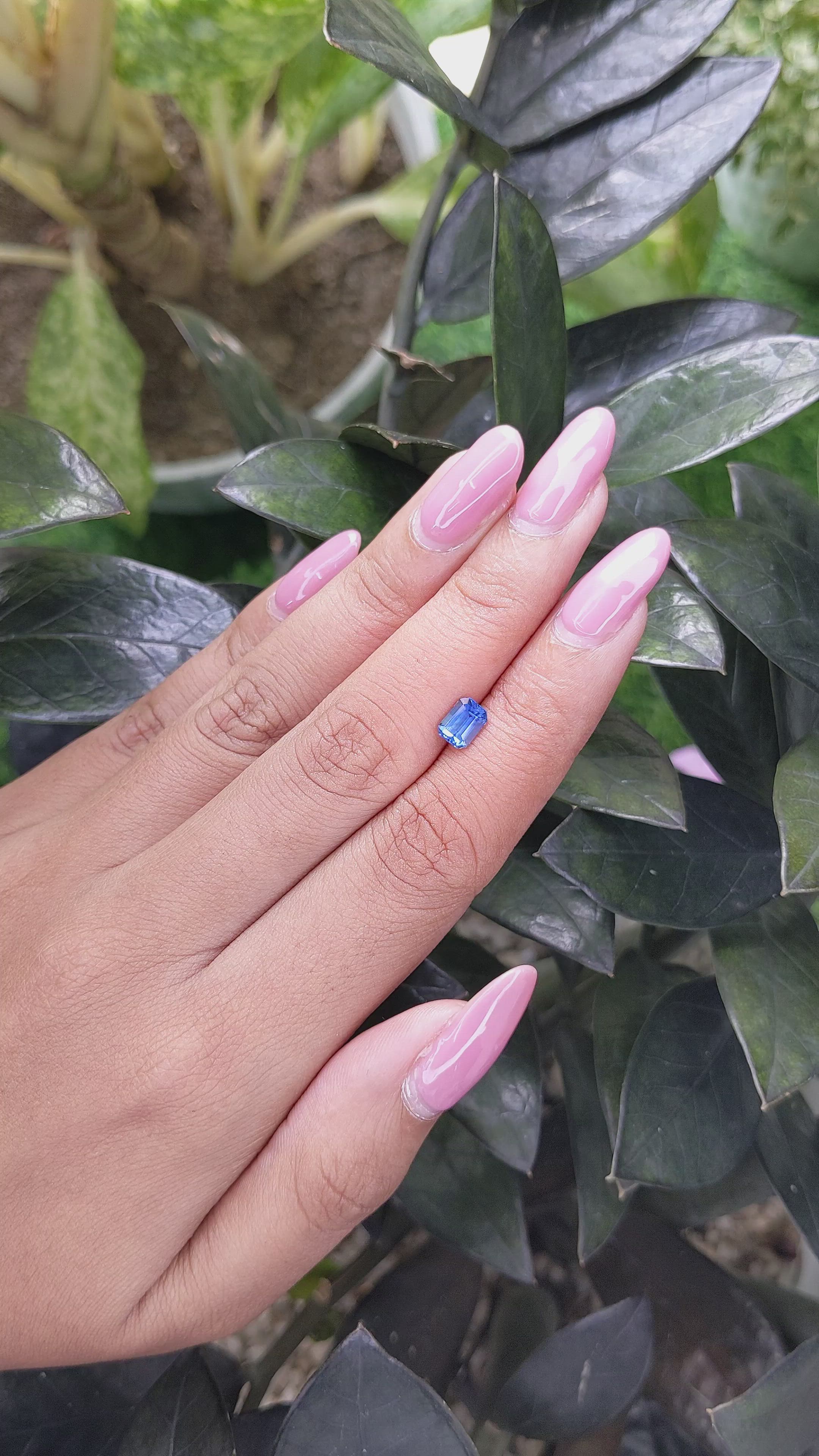 1.00 Ct. Blue Sapphire from Ceylon (Sri Lanka) Size Video