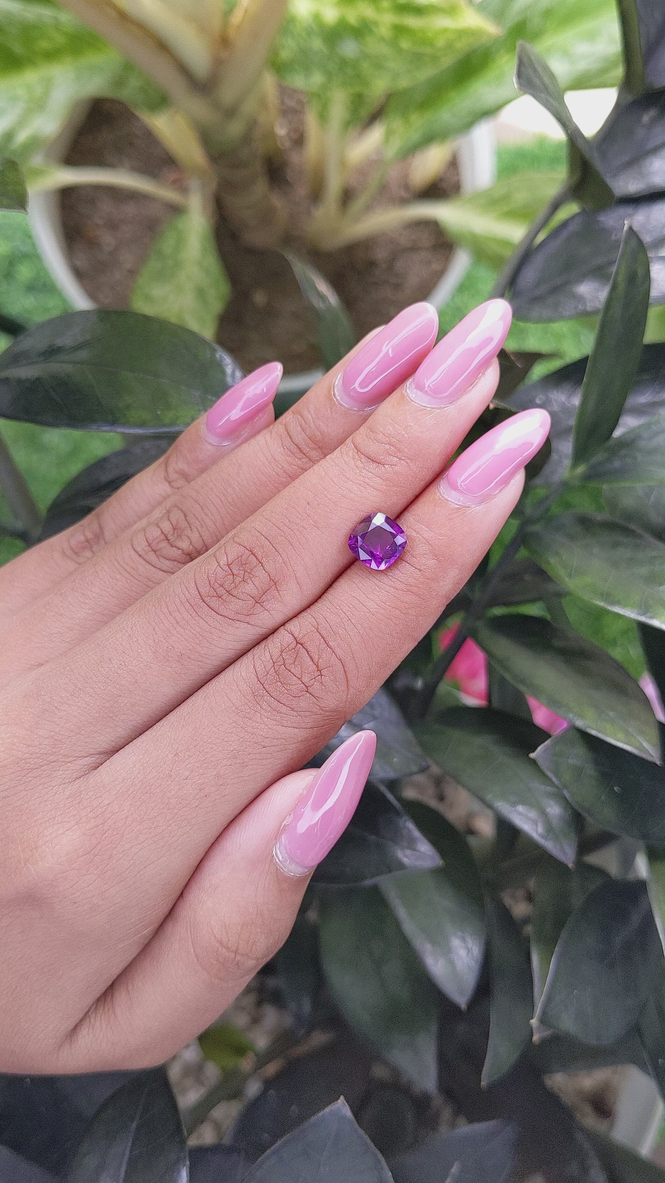 2.06 Ct. Purple Sapphire from Ceylon (Sri Lanka) Size Video