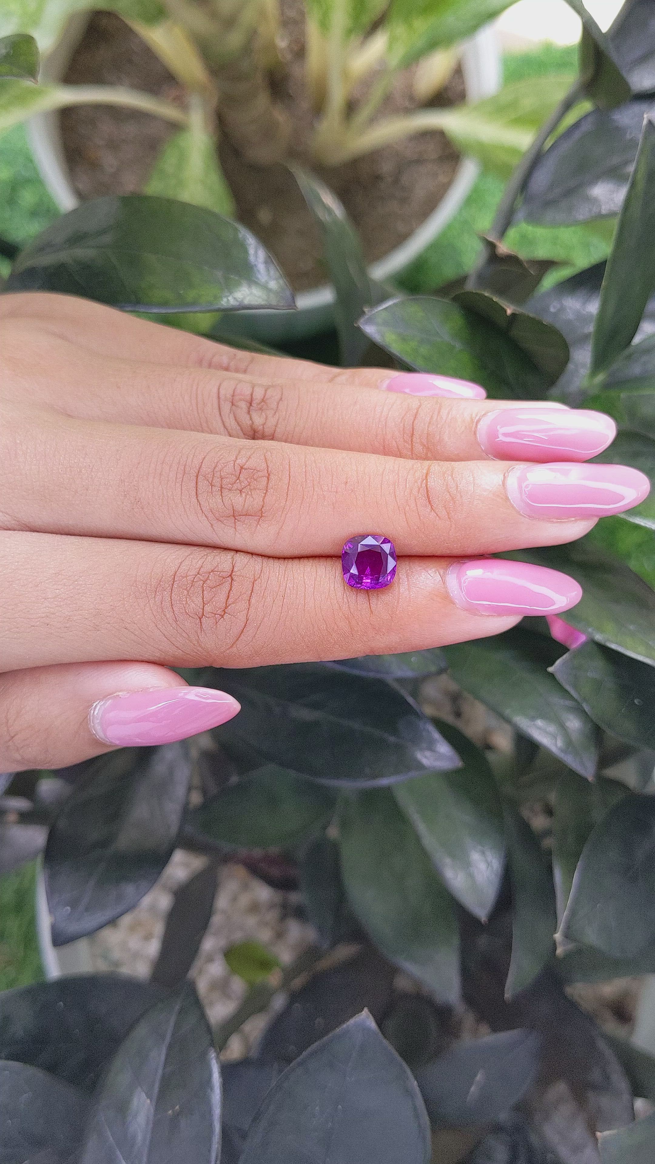 2.06 Ct. Purple Sapphire from Ceylon (Sri Lanka) Size Video