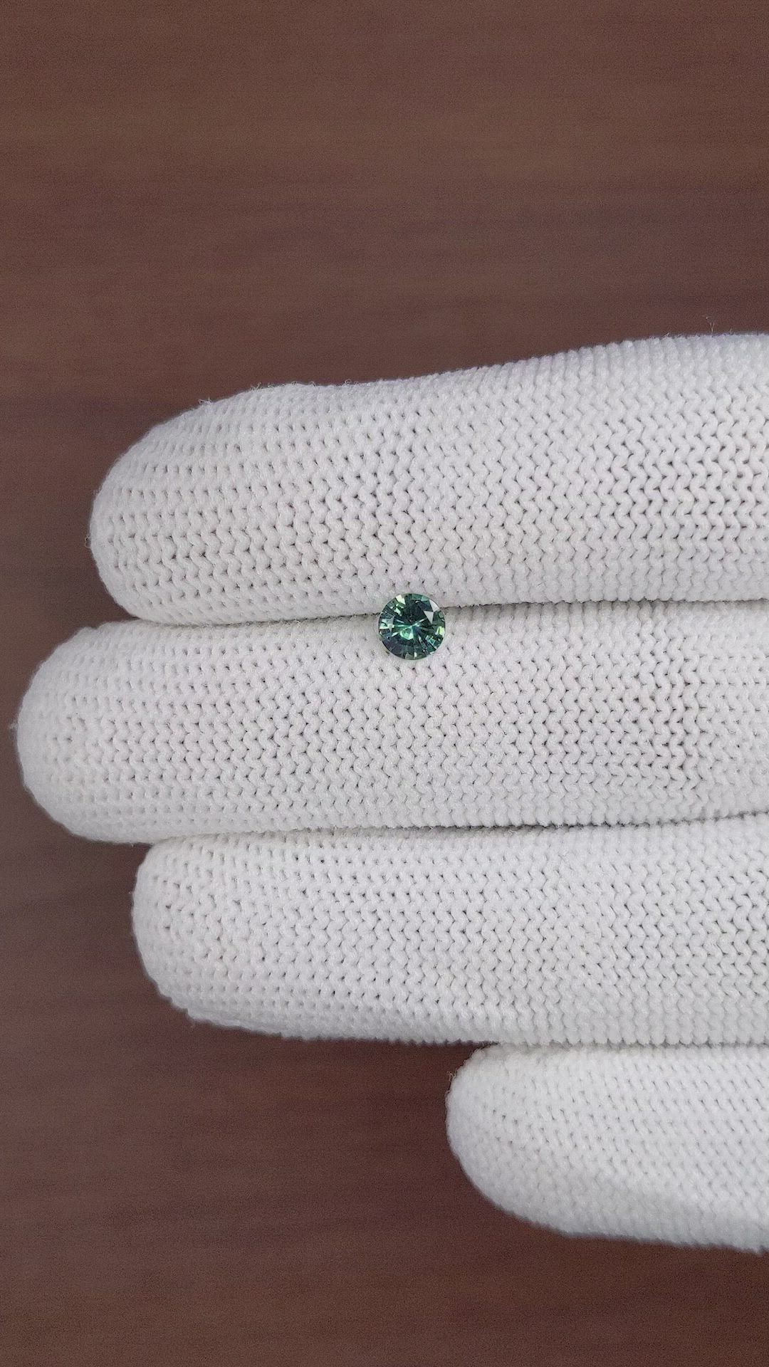 0.46 Ct. Bluish Green Sapphire from Madagascar Size Video