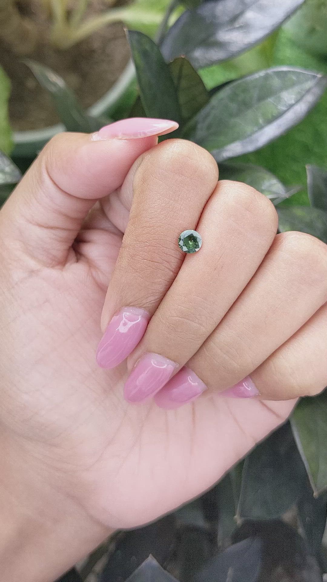 0.53 Ct. Green Sapphire from Madagascar Size Video