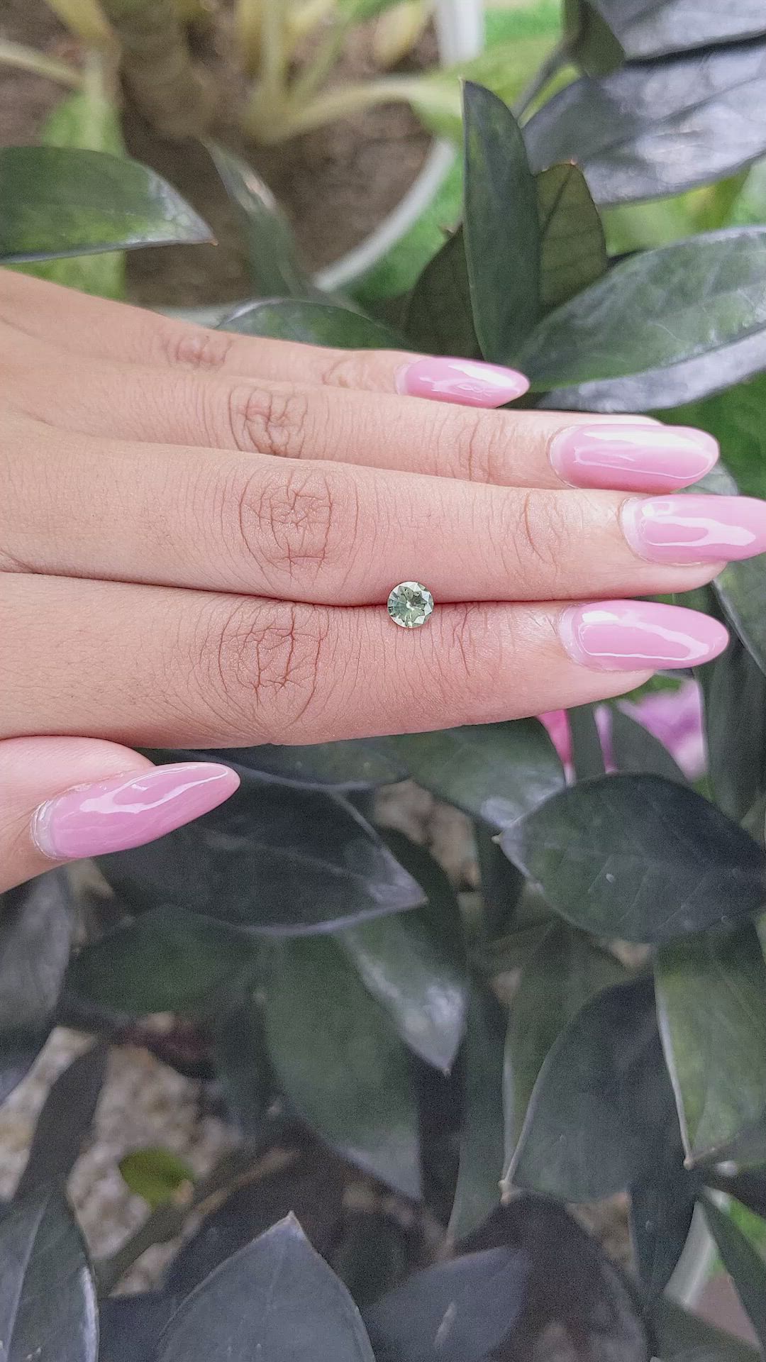 0.47 Ct. Yellowish Green Sapphire from Madagascar Size Video