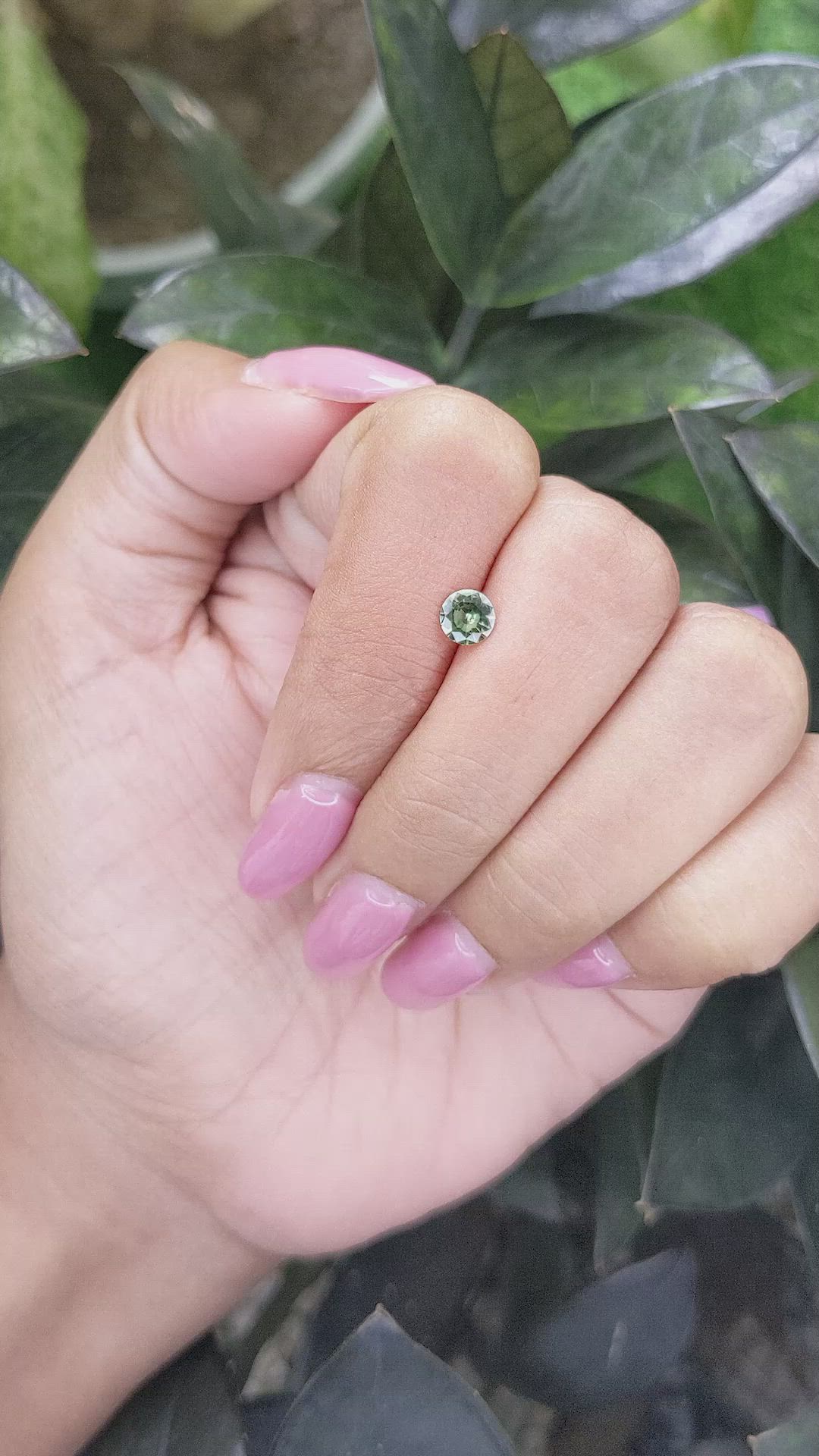 0.47 Ct. Yellowish Green Sapphire from Madagascar Size Video