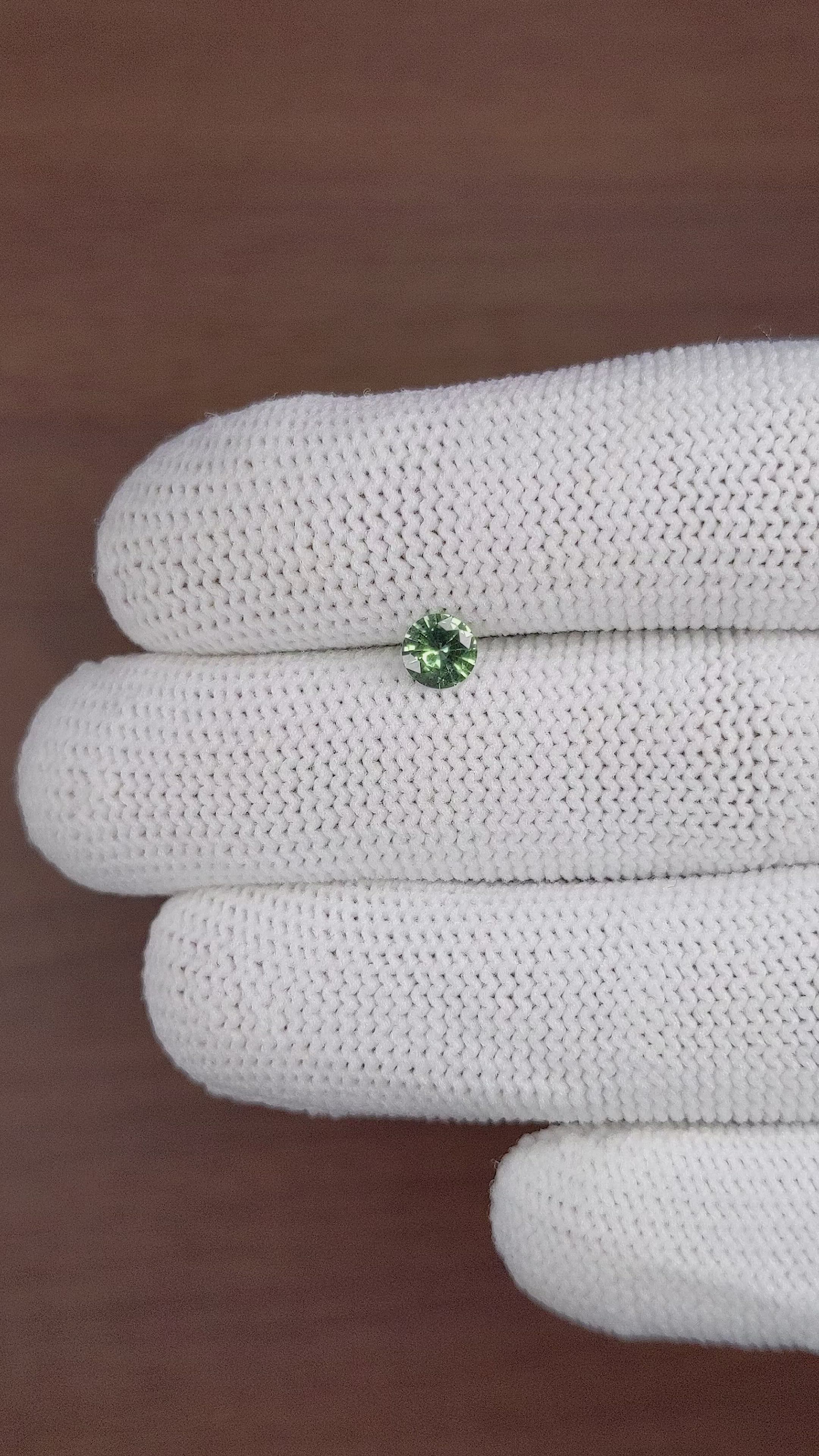 0.47 Ct. Yellowish Green Sapphire from Madagascar Size Video