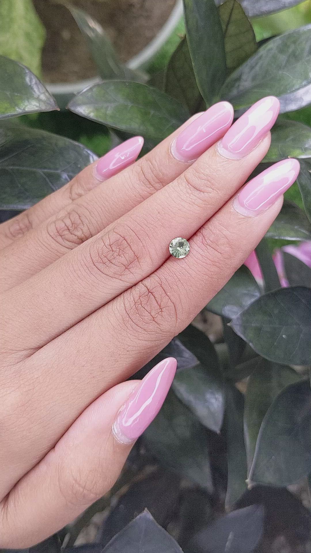 0.47 Ct. Yellowish Green Sapphire from Madagascar Size Video