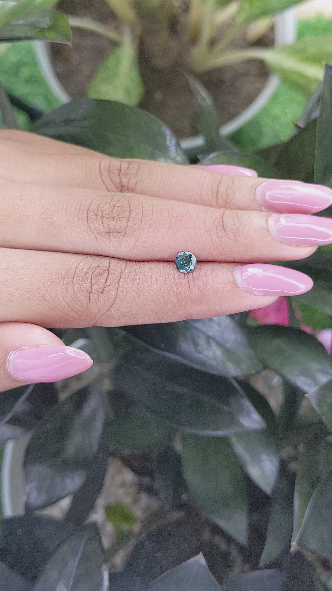 0.45 Ct. Bluish Green Sapphire from Madagascar Size Video