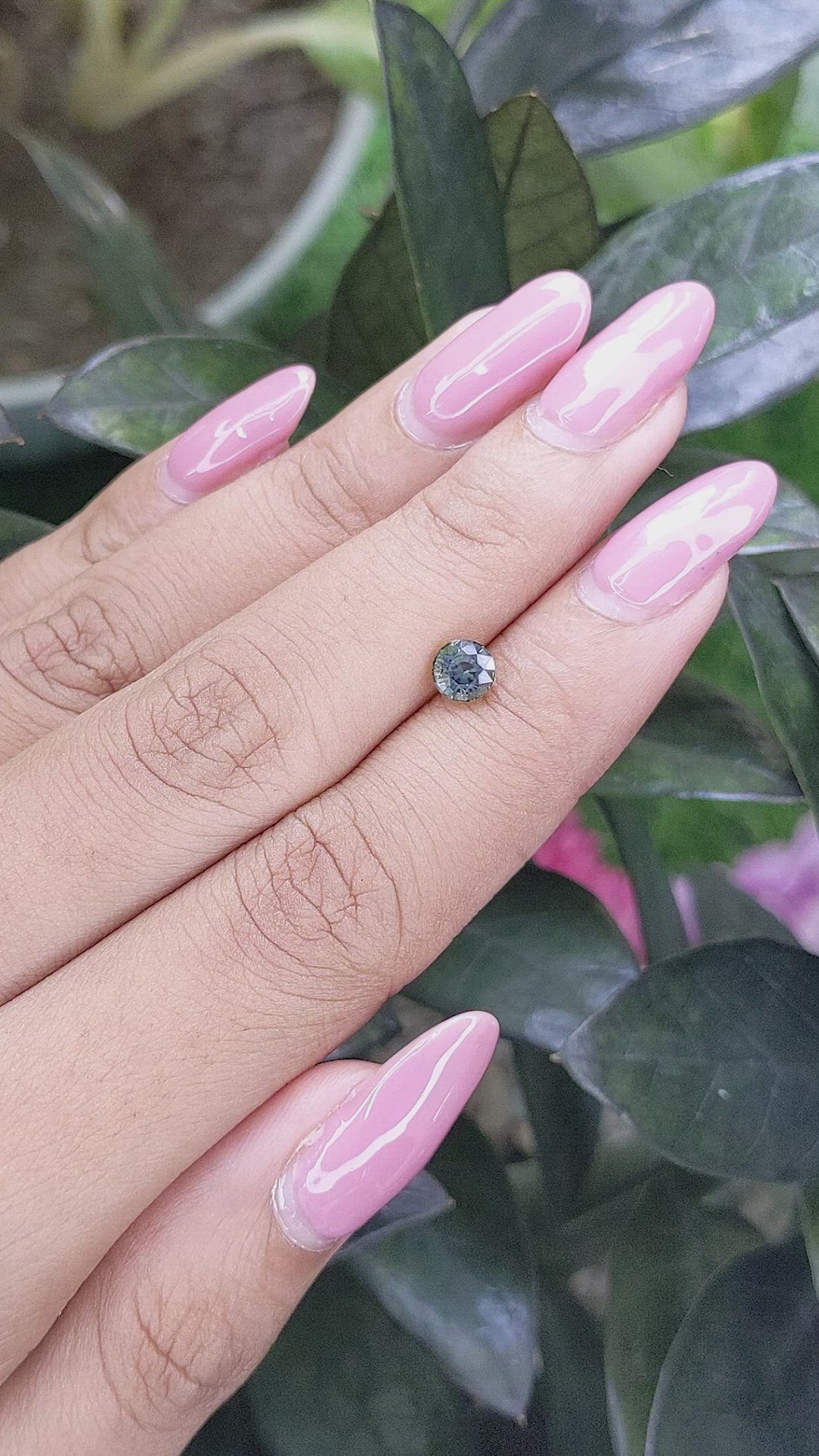 0.78 Ct. Bluish Green Sapphire from Madagascar Size Video