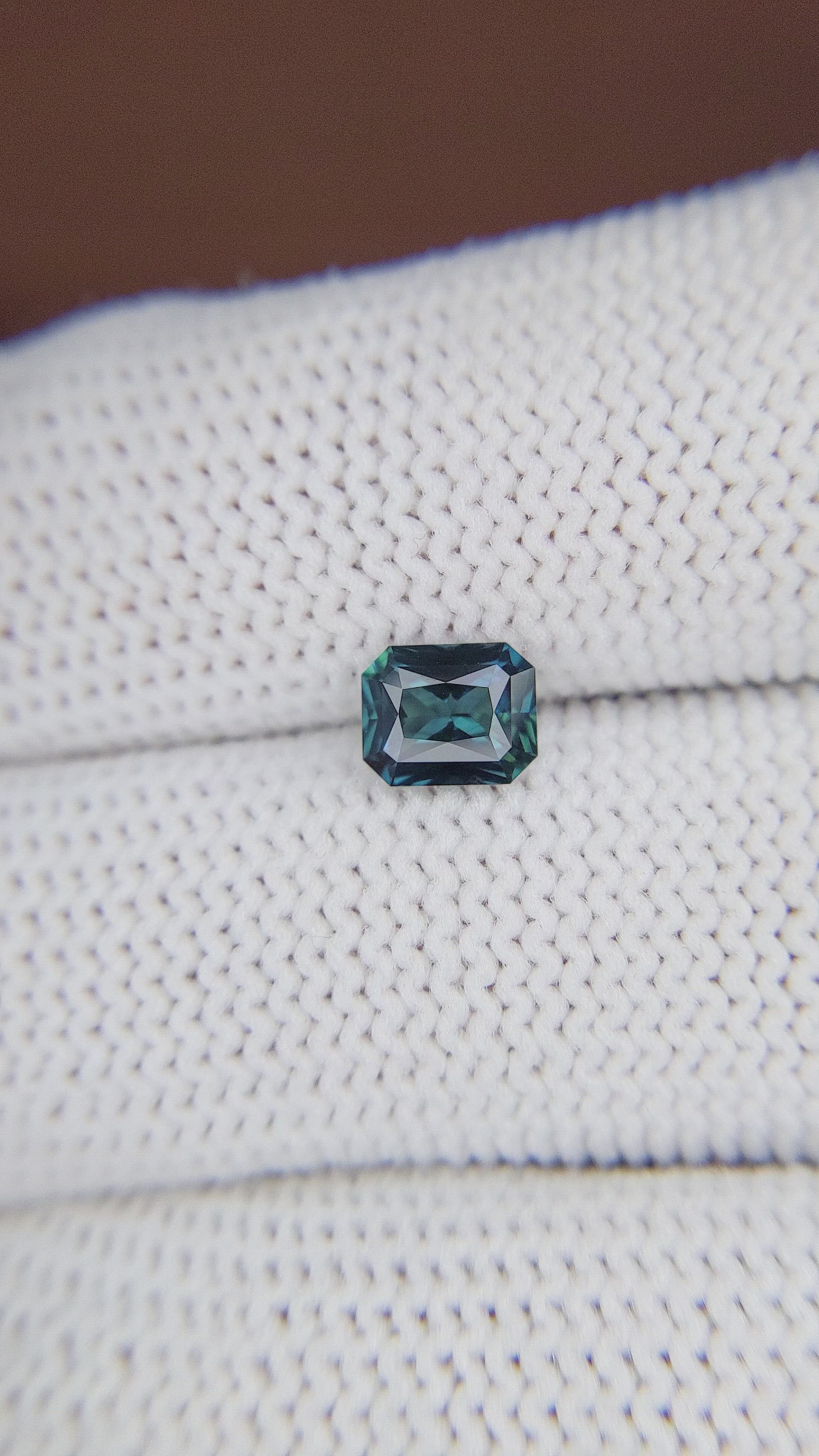 0.96 Ct. Bluish Green Sapphire from Madagascar Size Video