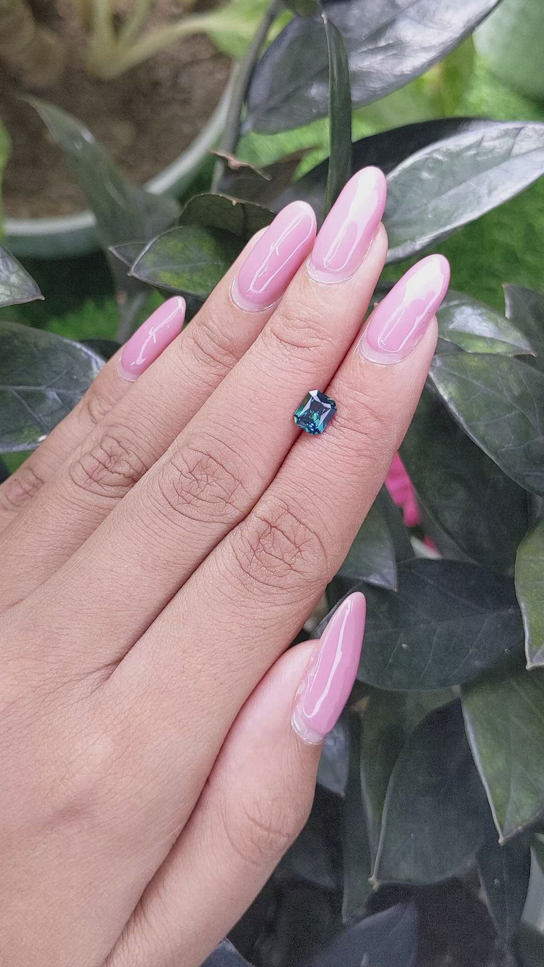 0.96 Ct. Bluish Green Sapphire from Madagascar Size Video