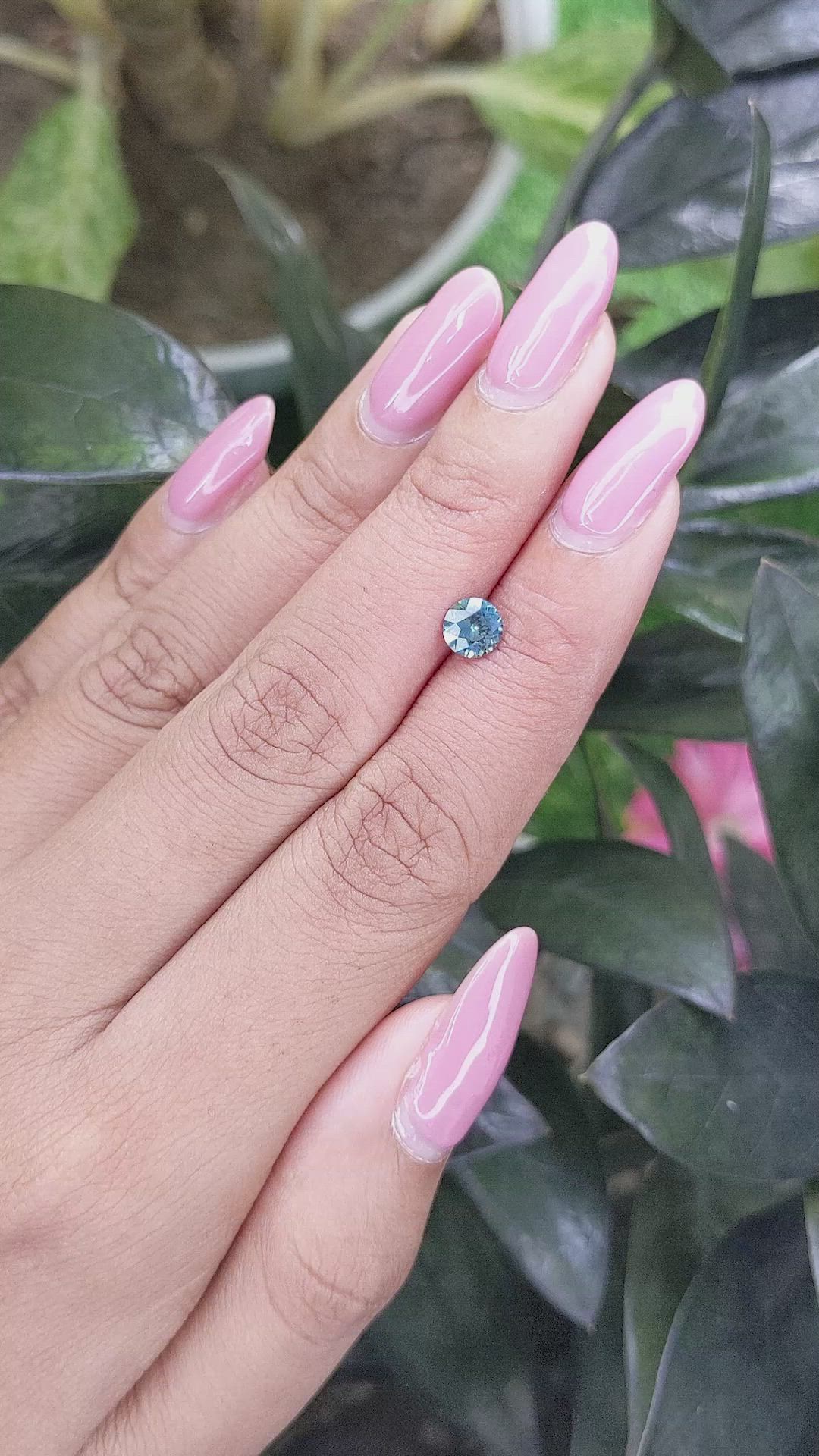 0.70 Ct. Greenish Blue Sapphire from Madagascar Size Video