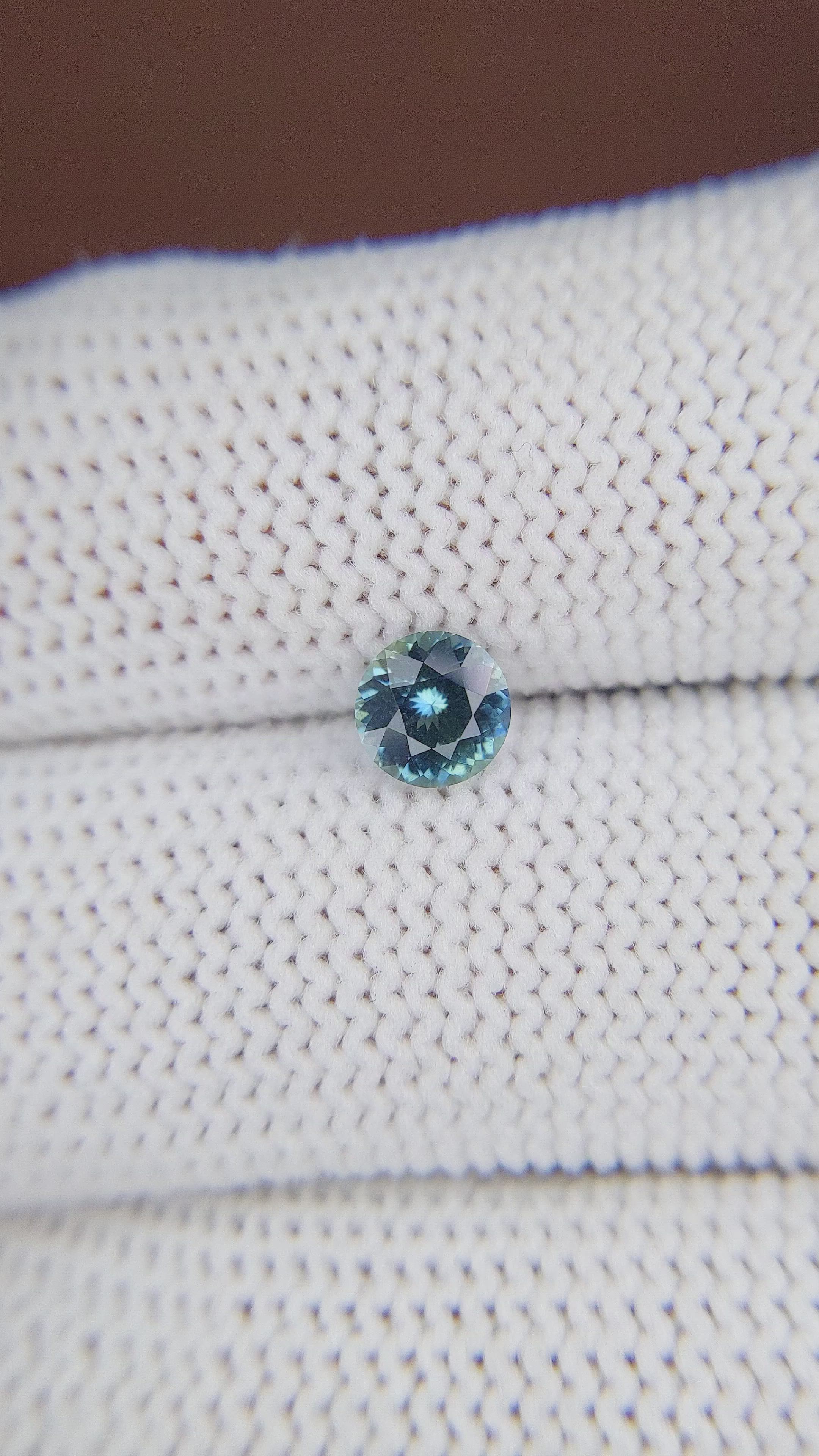 0.70 Ct. Greenish Blue Sapphire from Madagascar Size Video