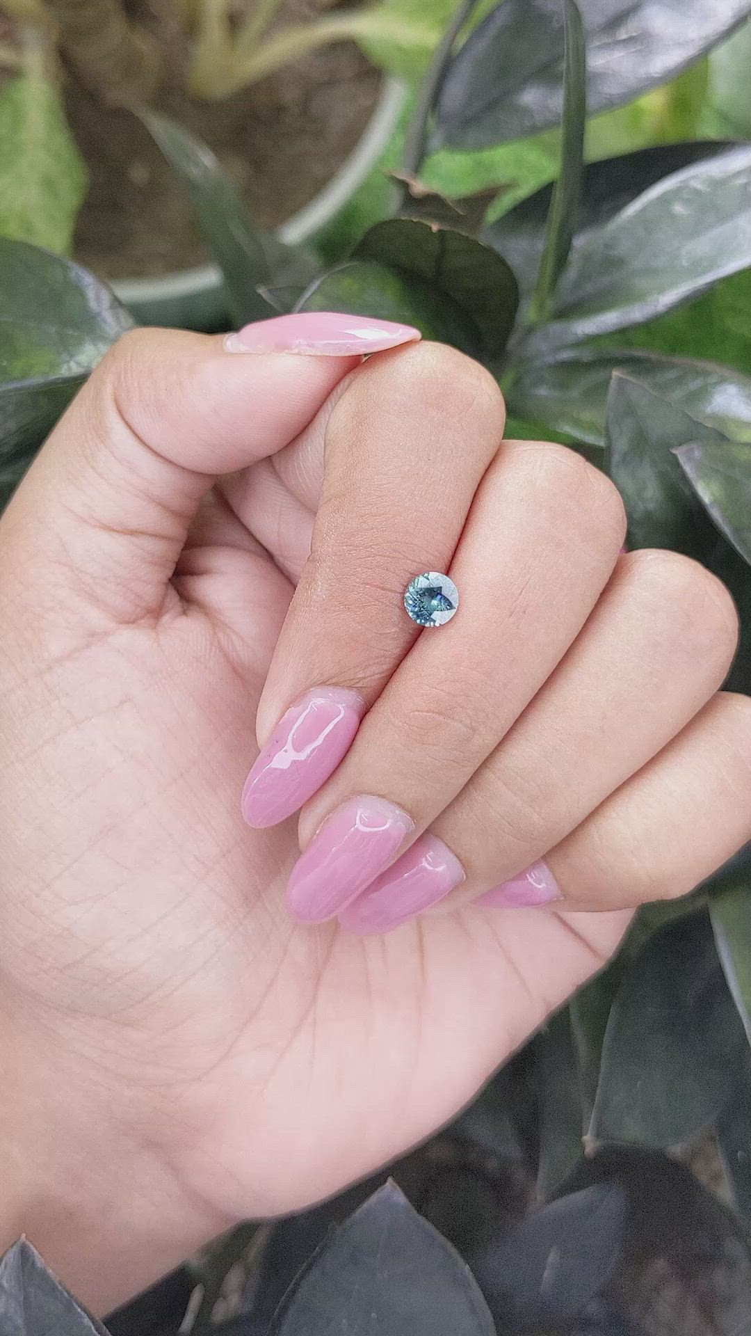 0.70 Ct. Greenish Blue Sapphire from Madagascar Size Video