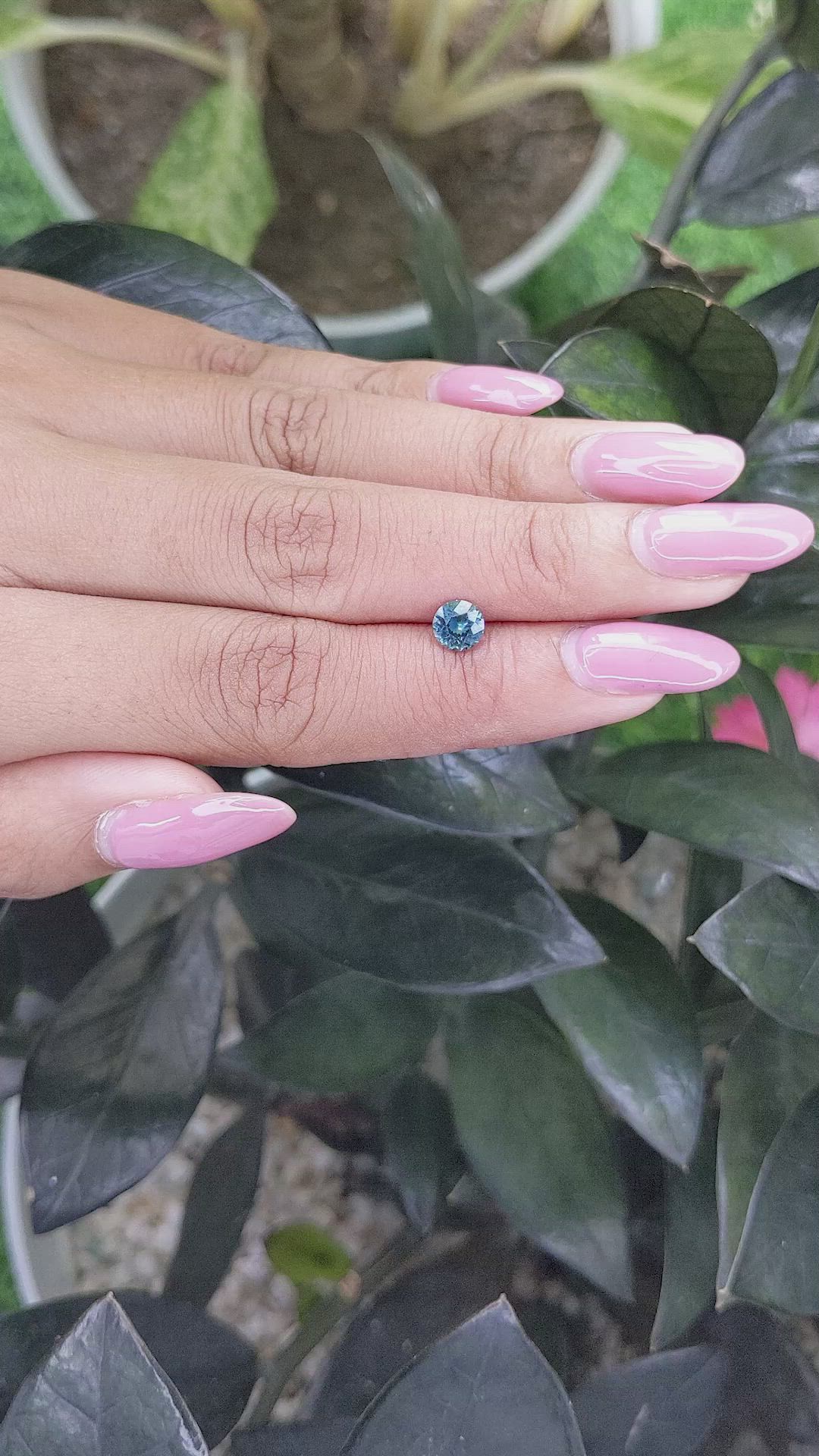 0.70 Ct. Greenish Blue Sapphire from Madagascar Size Video