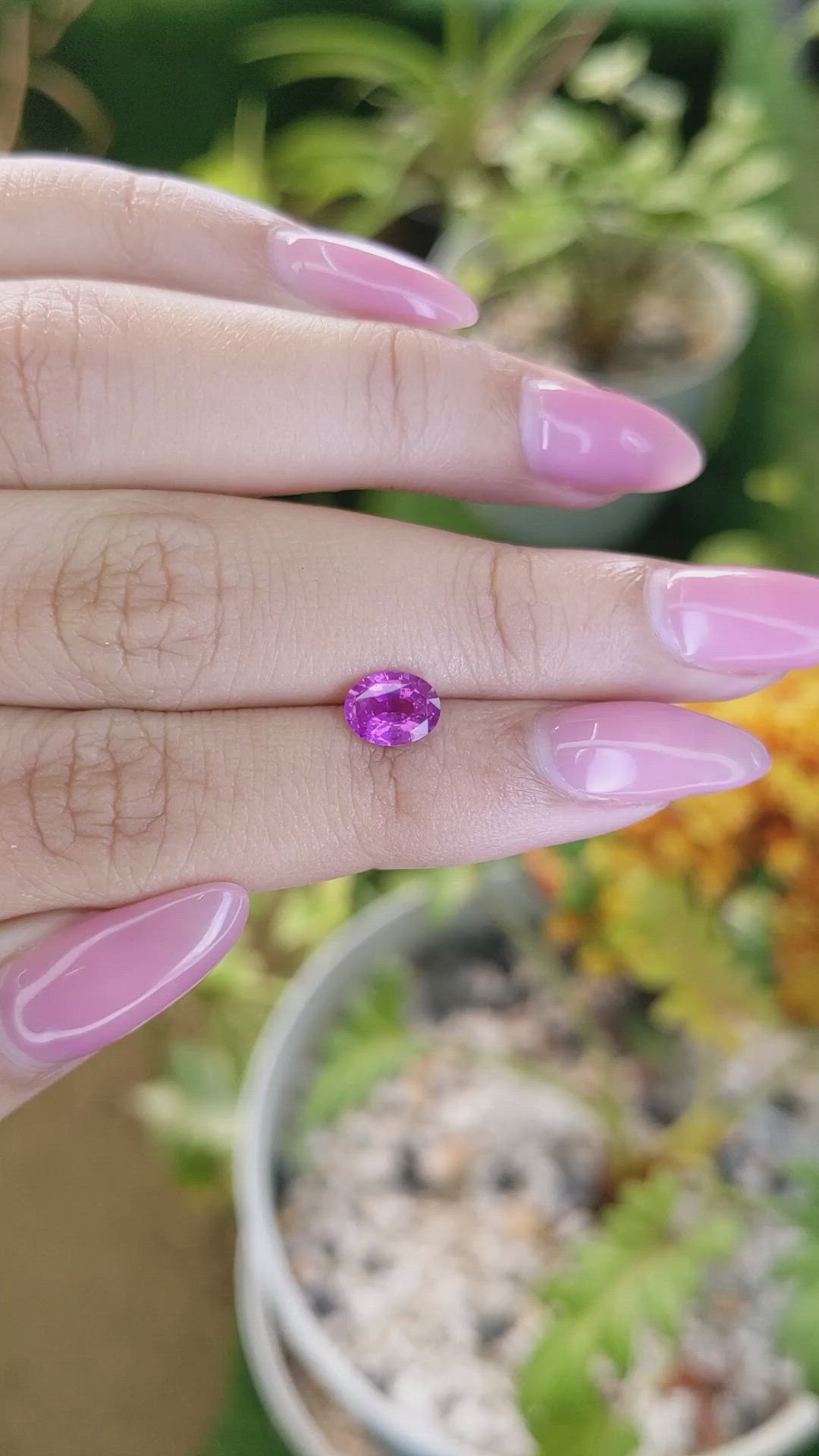 1.03 Ct. Purplish Pink Sapphire from Ceylon (Sri Lanka) Size Video