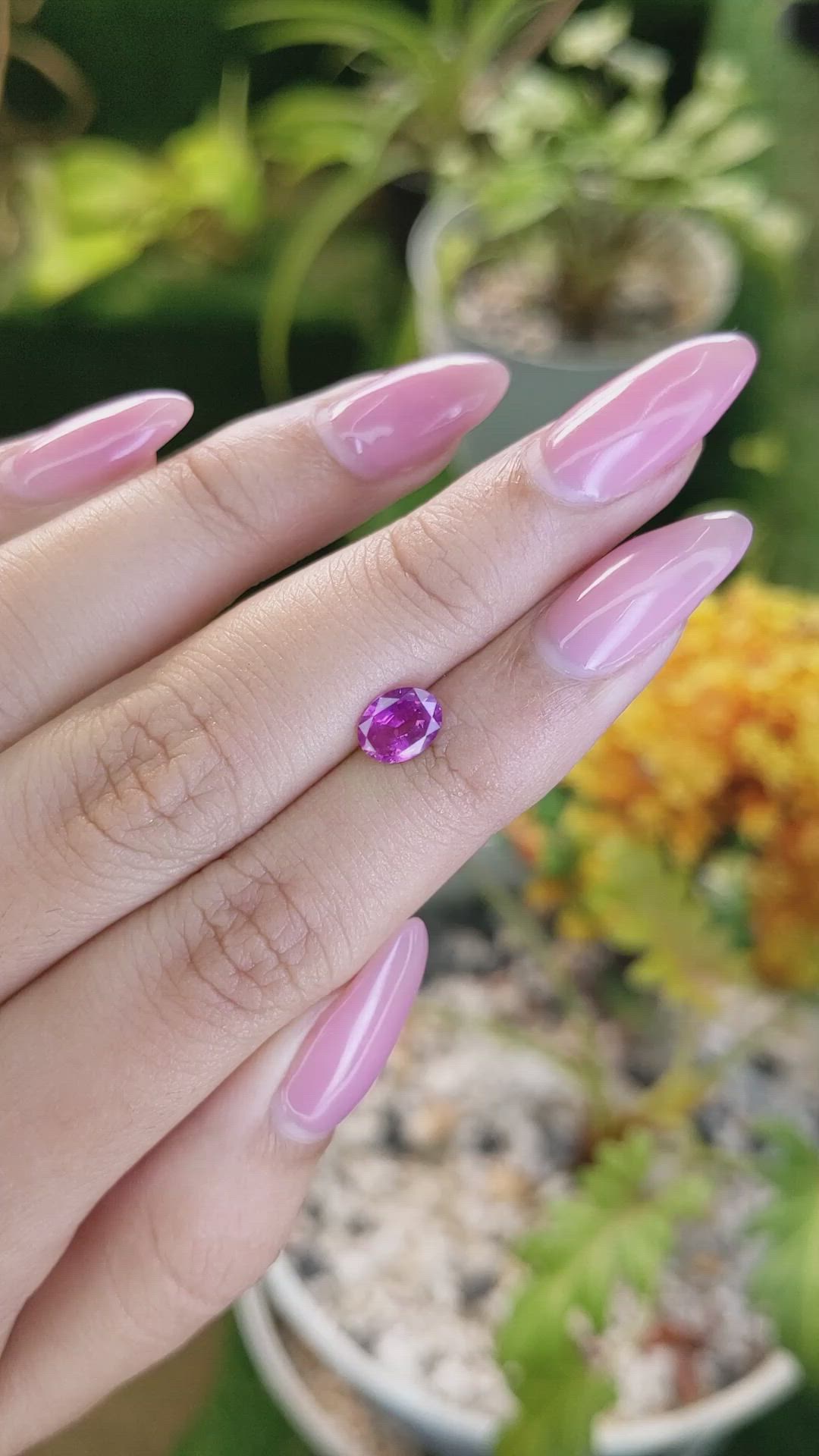 1.03 Ct. Purplish Pink Sapphire from Ceylon (Sri Lanka) Size Video