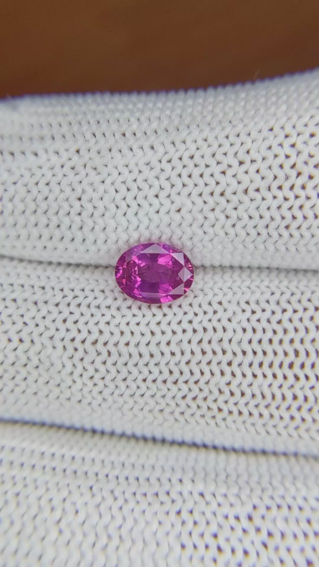 1.03 Ct. Purplish Pink Sapphire from Ceylon (Sri Lanka) Size Video