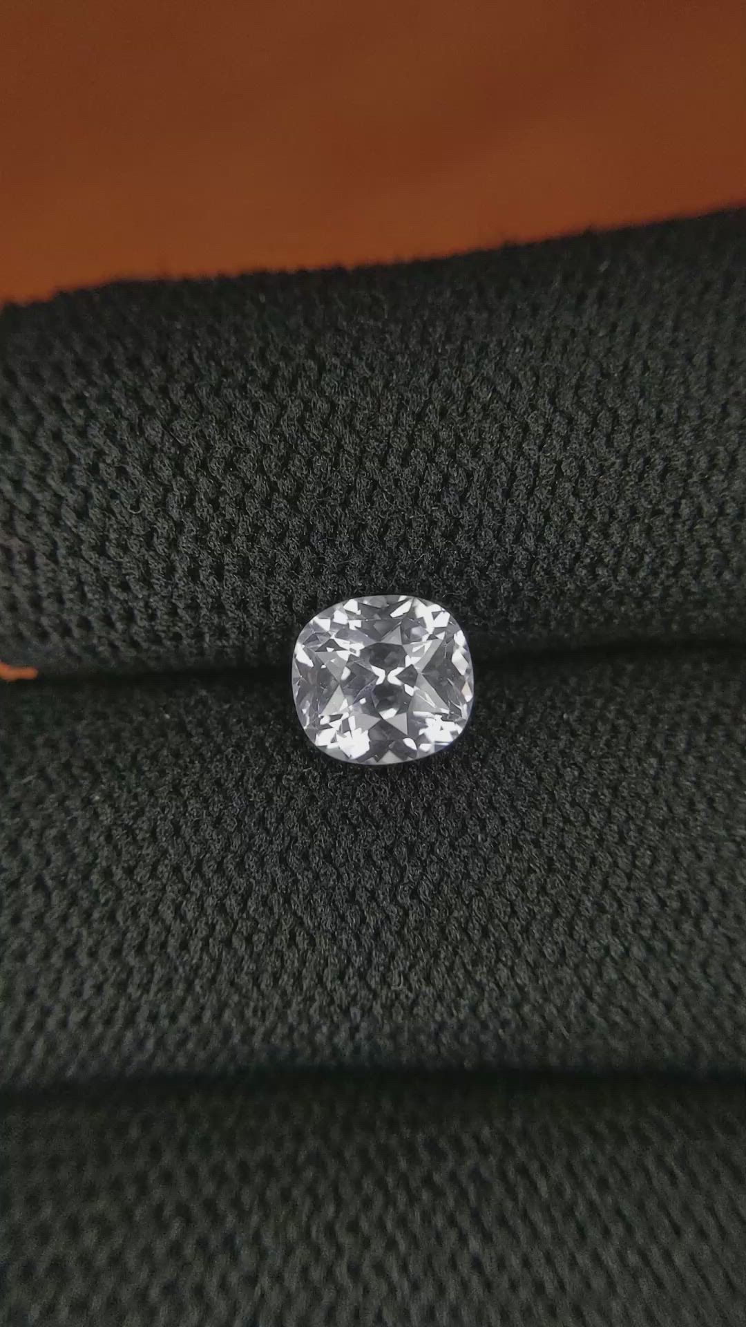 1.68 Ct. White Sapphire from Ceylon (Sri Lanka) Size Video