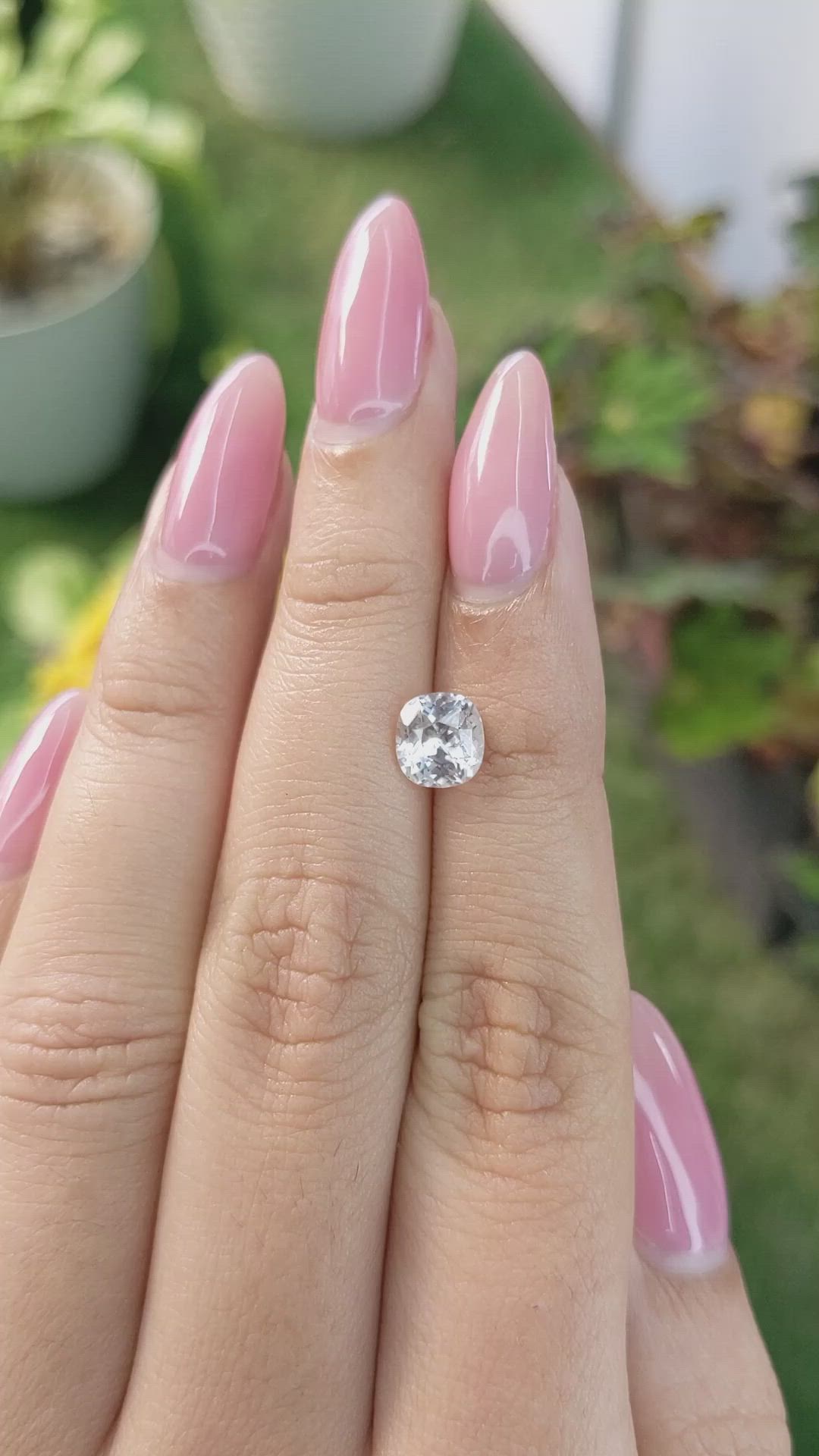 1.68 Ct. White Sapphire from Ceylon (Sri Lanka) Size Video